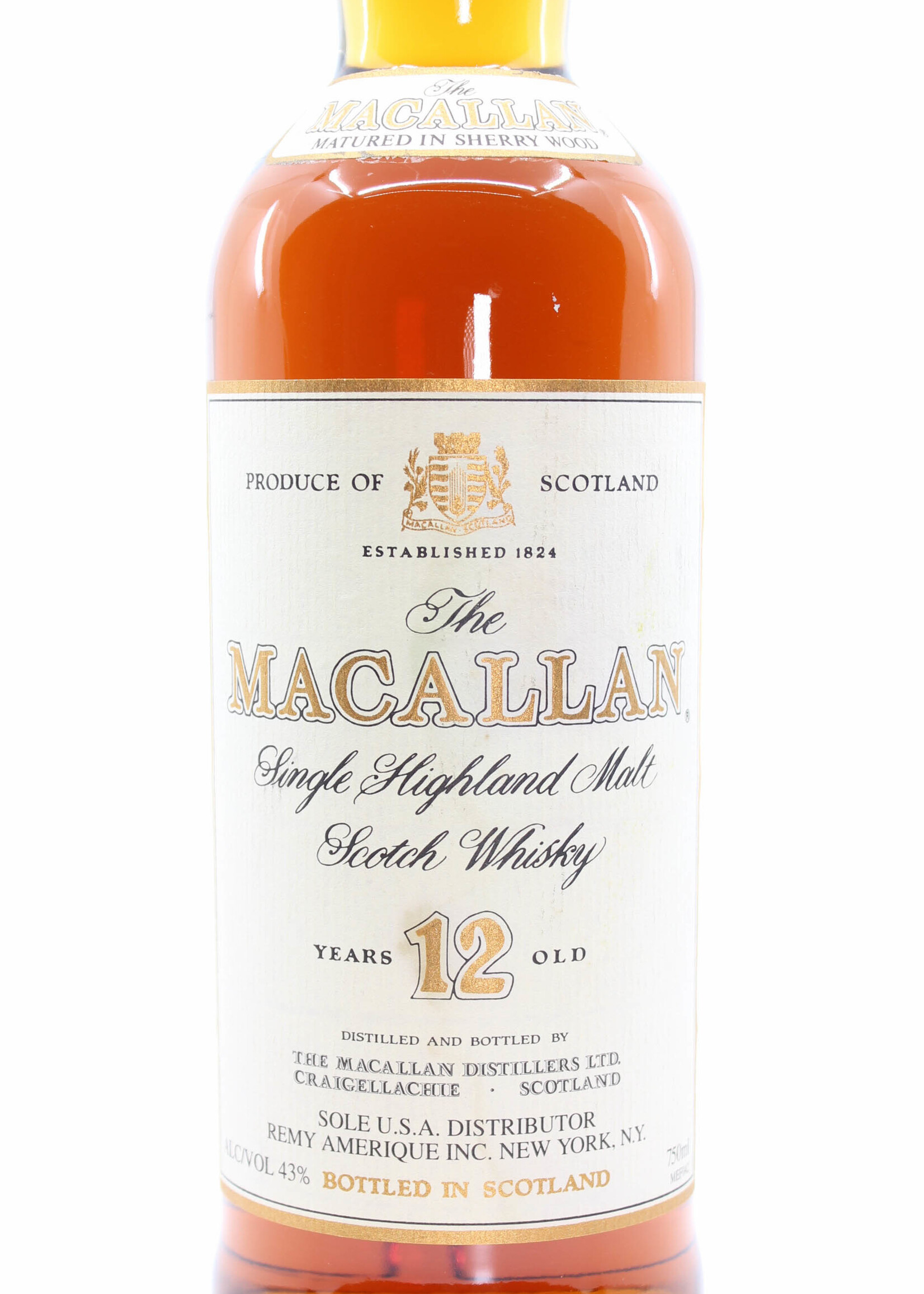 The Macallan Macallan 12 Years Old Sherry Wood - USA Edition - Sole U.S.A. Distributor, Remy Amerique Inc. New York, N.Y. 750ml