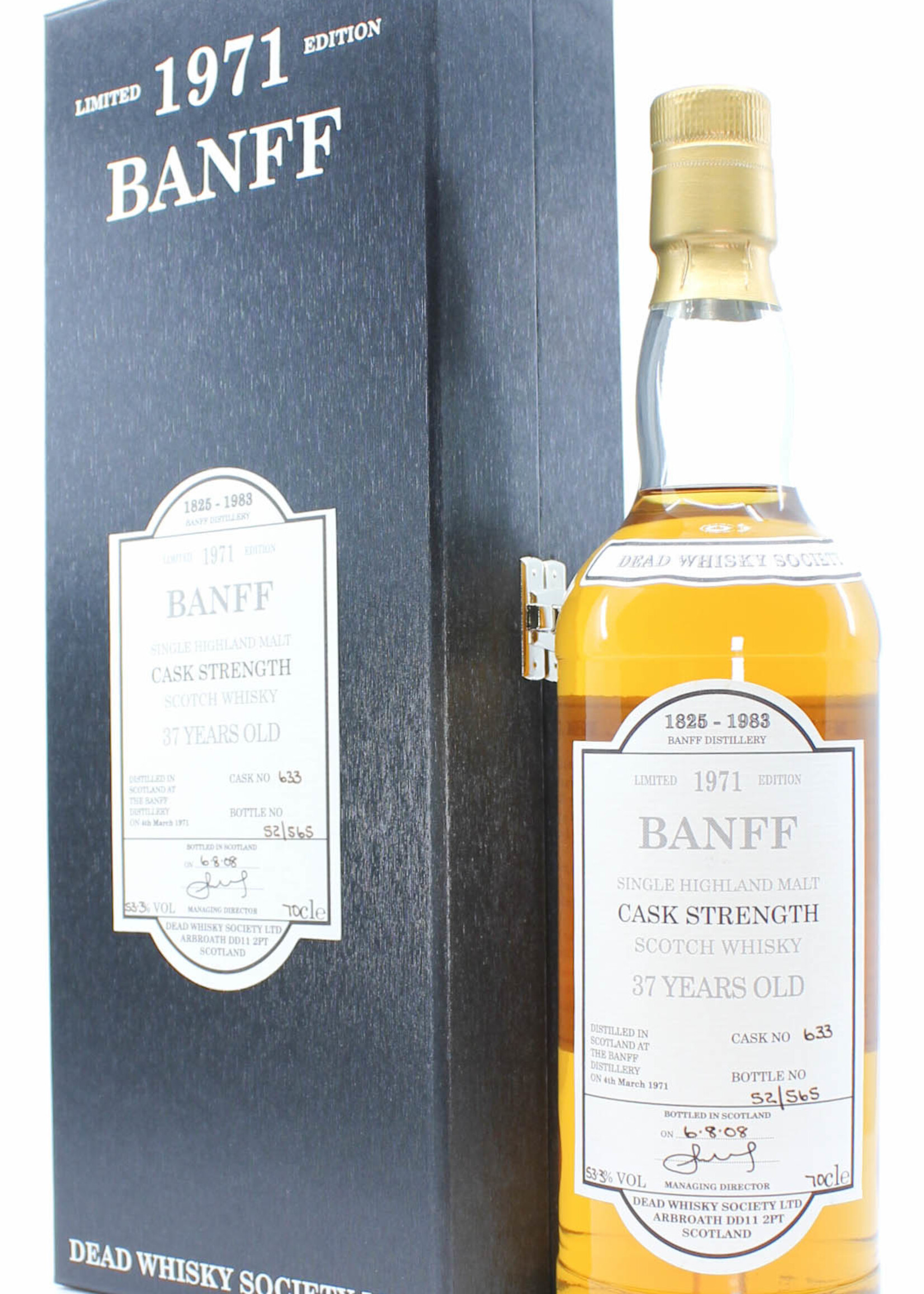 Banff Banff 37 Years Old 1971 2008 - Cask 633 - Dead Whisky Society 53.3% (Closed Distillery)