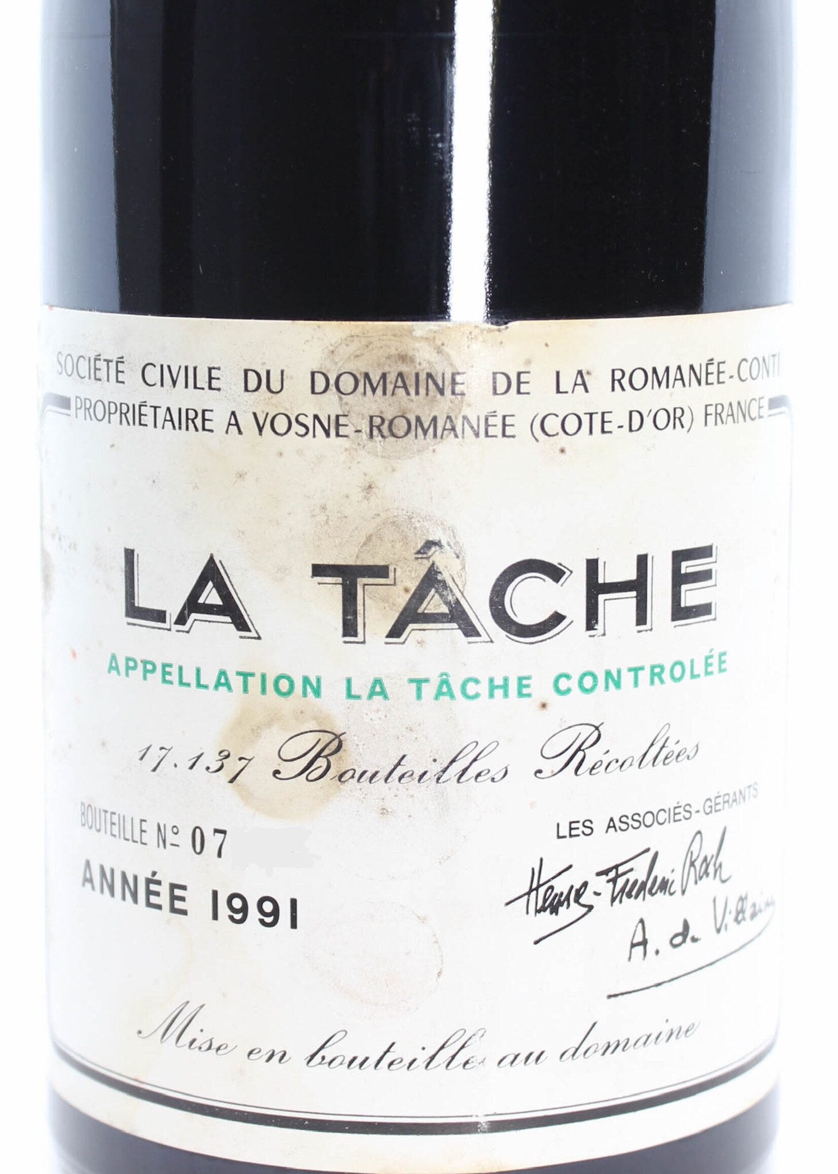 Domaine de la Romanée Conti Domaine de la Romanée-Conti (DRC) - La Tache 1991