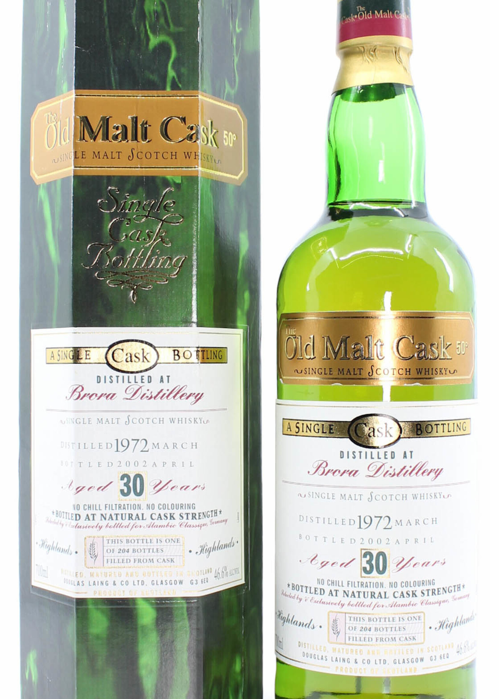 Brora Brora 30 Years Old 1972 2002 - Old Malt Cask - Douglas Laing 46.6% - Closed Distillery (1 of 204)