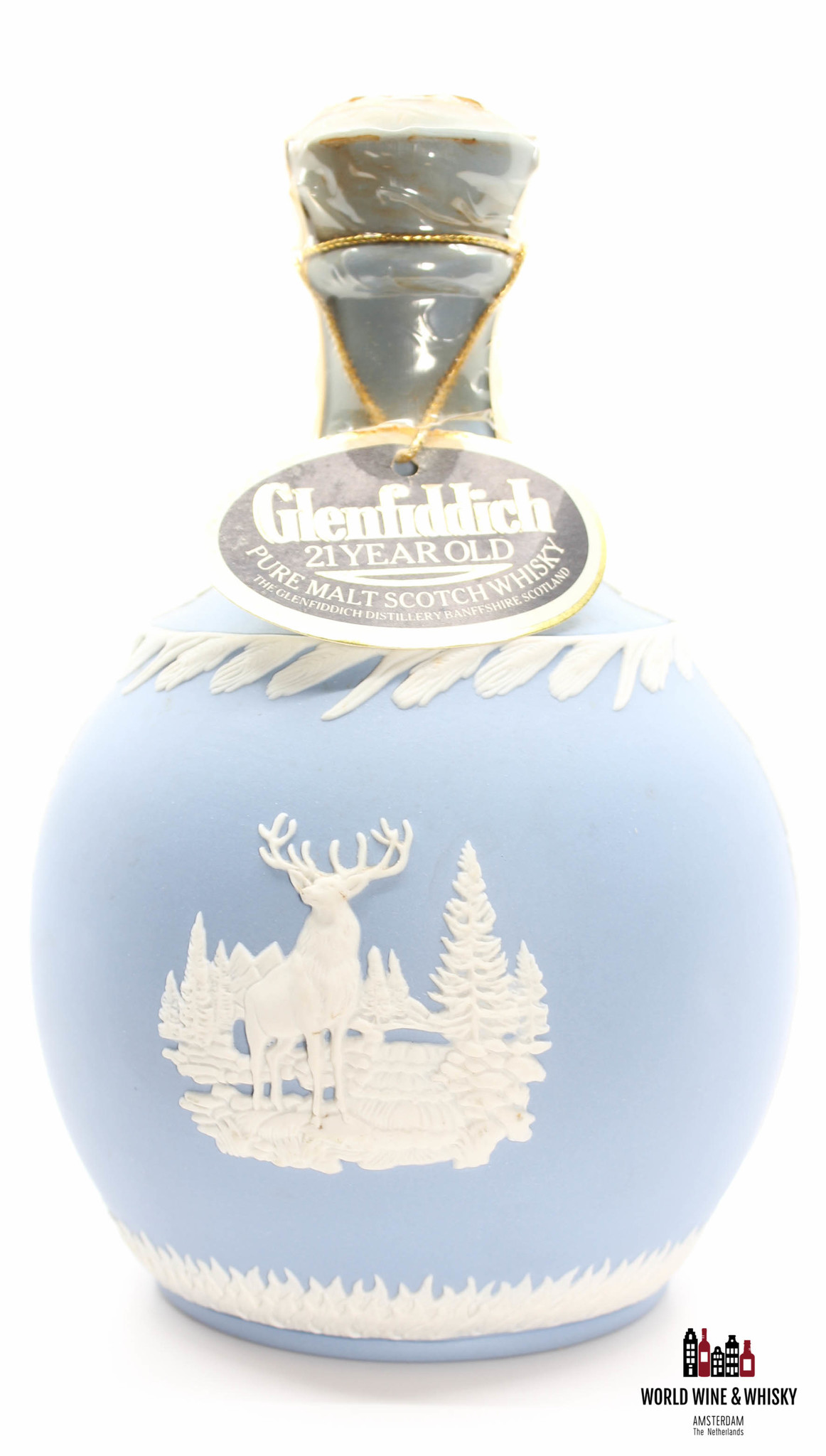 Glenfiddich Glenfiddich 21 Years Old 1987 - Blue Wedgwood "Jasper" Decanter 43% 750ml (in luxury case)