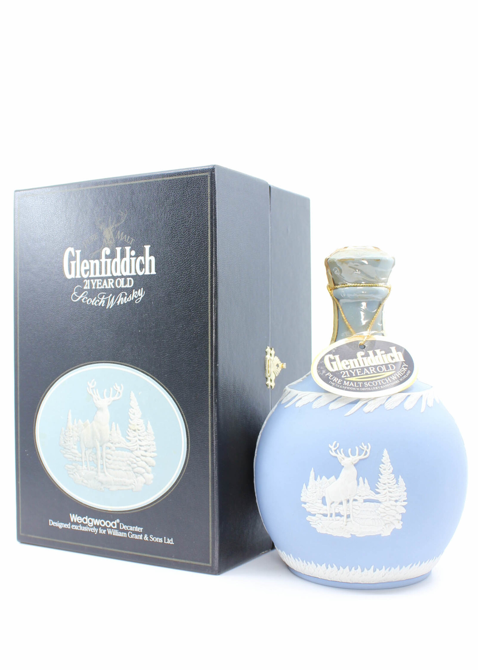 Glenfiddich Glenfiddich 21 Years Old 1987 - Blue Wedgwood "Jasper" Decanter 43% 750ml (in luxury case)