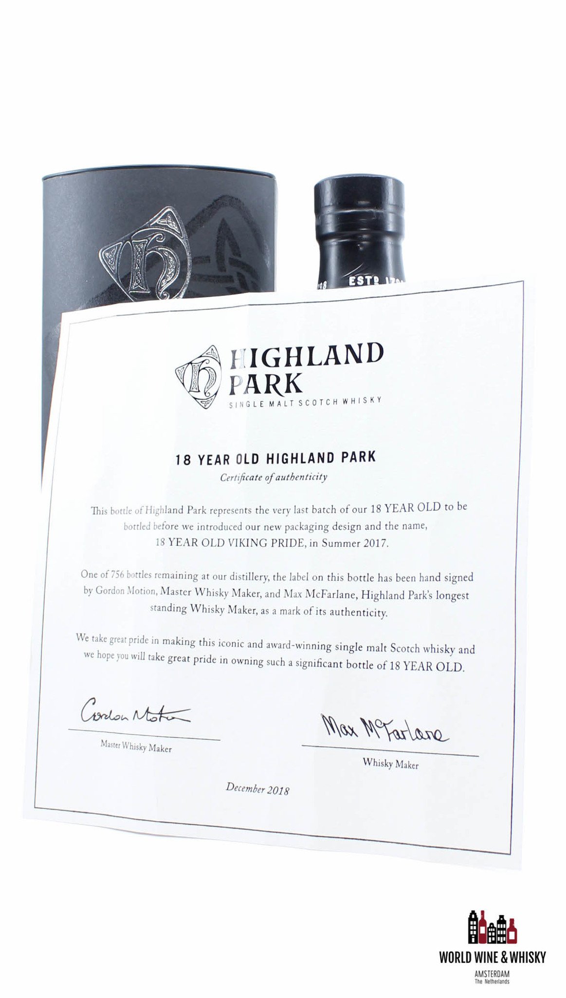 Highland Park Highland Park 18 Years Old 2017 - Viking Pride signed (Gordon Motion & Max McFarlane) 43% (1 of 756)