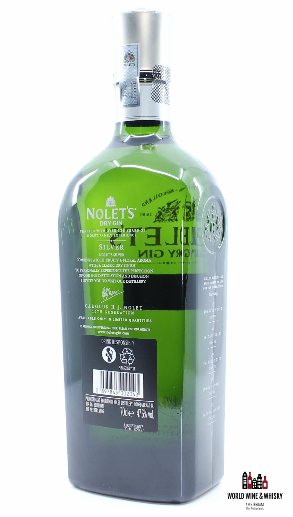 Nolet's Gin Nolet's Dry Gin Silver Imported - Gin from Holland 47.6%