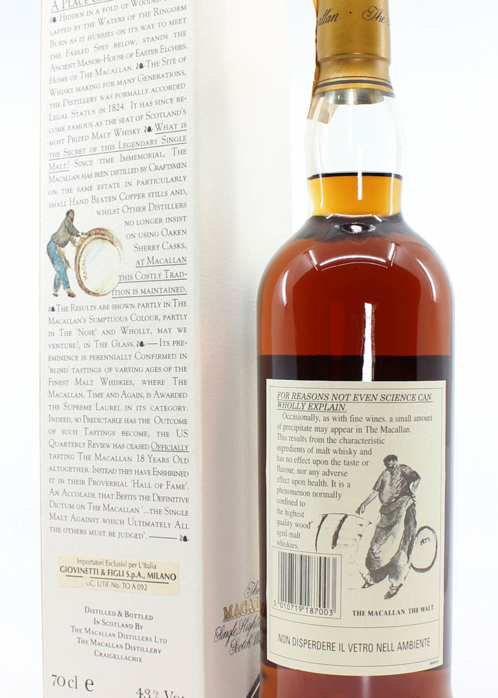 The Macallan Macallan 18 Years Old 1978 1996 - Giovinetti & Figli Import Italia 43% 700ml