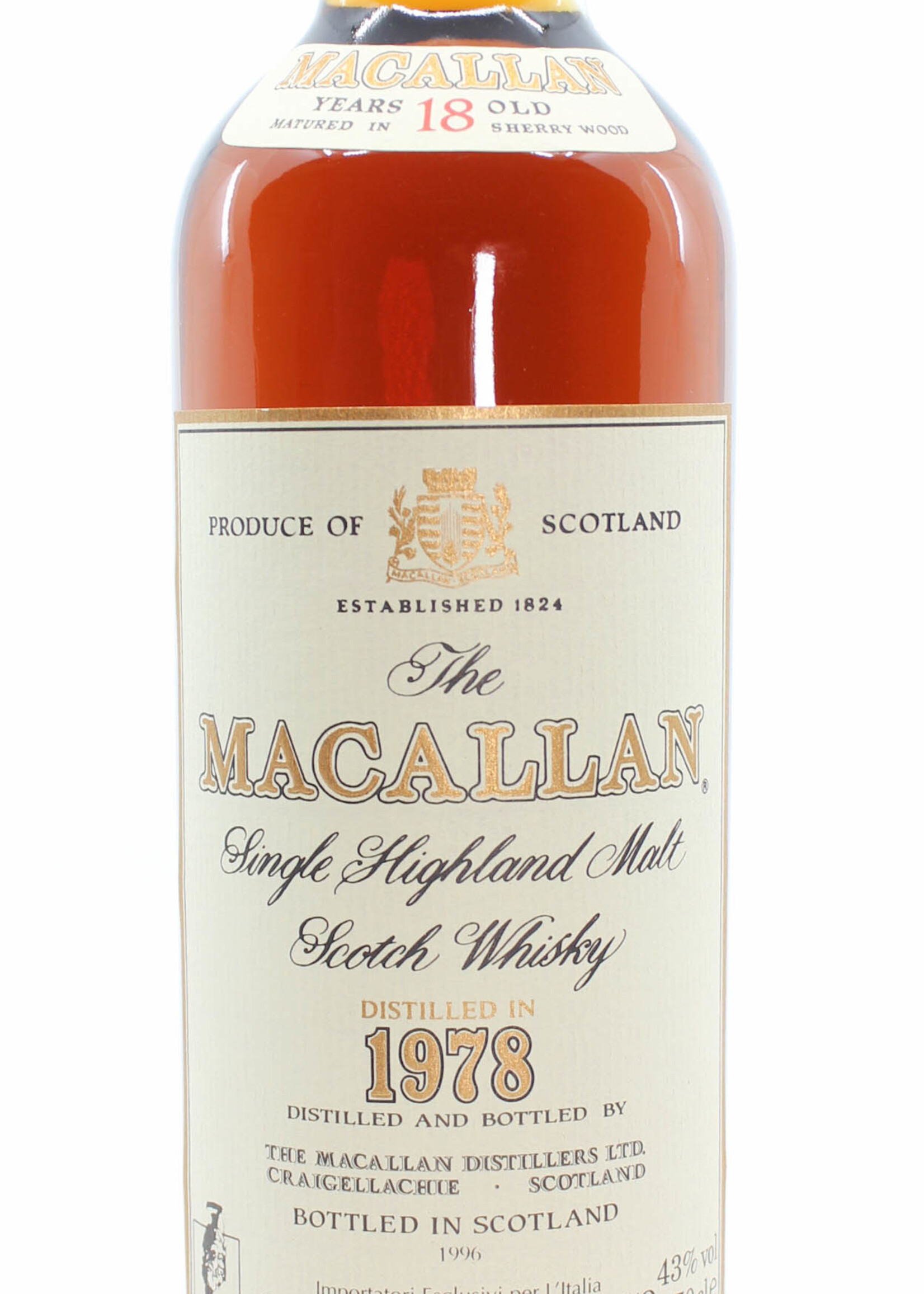 The Macallan Macallan 18 Years Old 1978 1996 - Giovinetti & Figli Import Italia 43% 700ml