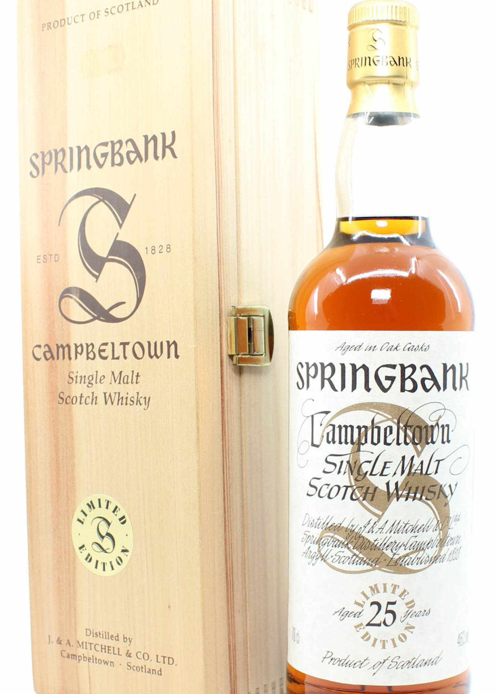 Springbank Springbank 25 Years Old 1998 - Millennium Bottling Limited Edition - Big Golden S 46%