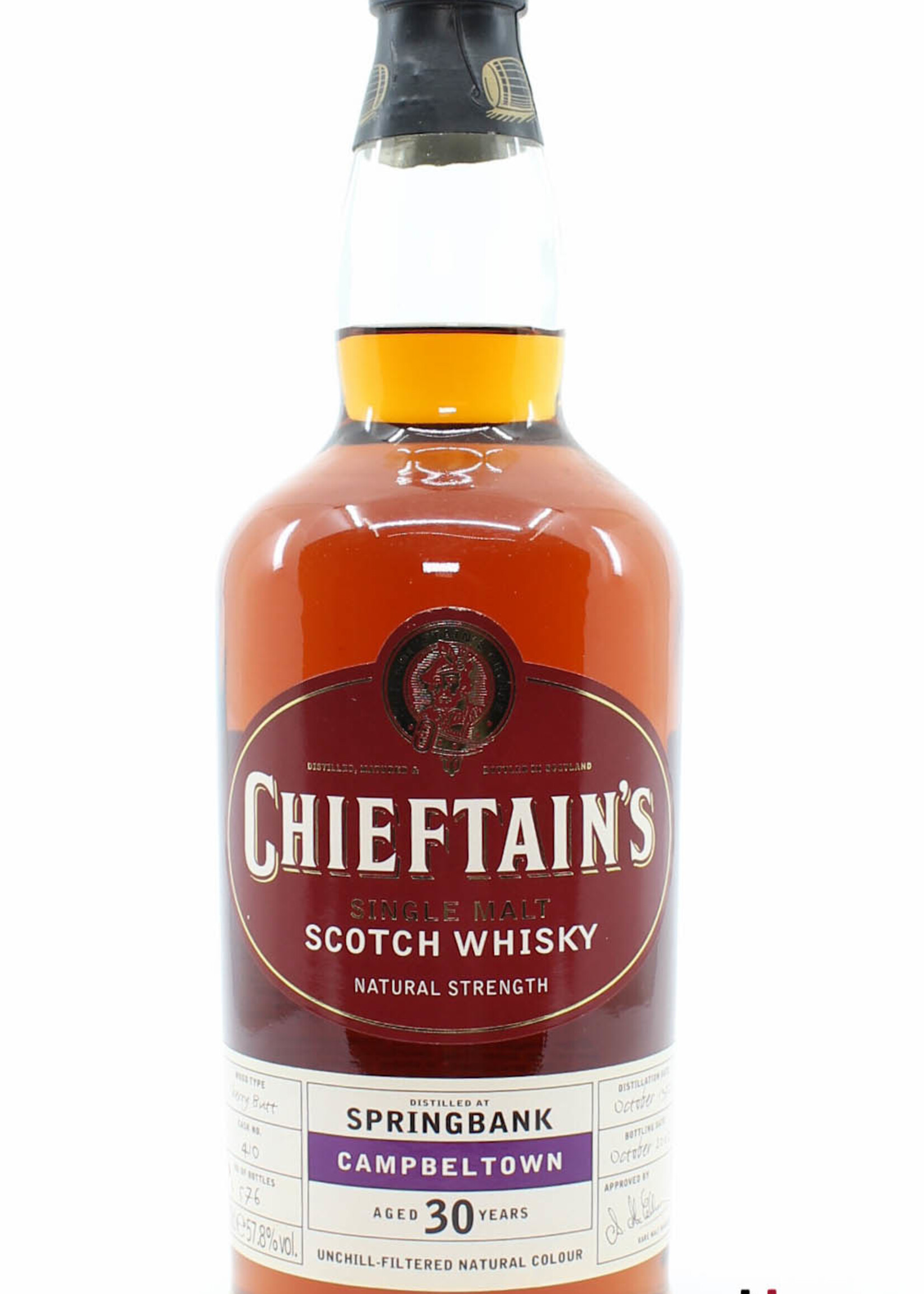 Springbank Springbank 30 Years Old 1972 2002 - Chieftain's Choice - Ian Macleod - Cask 410 57.8% (1 of 576)