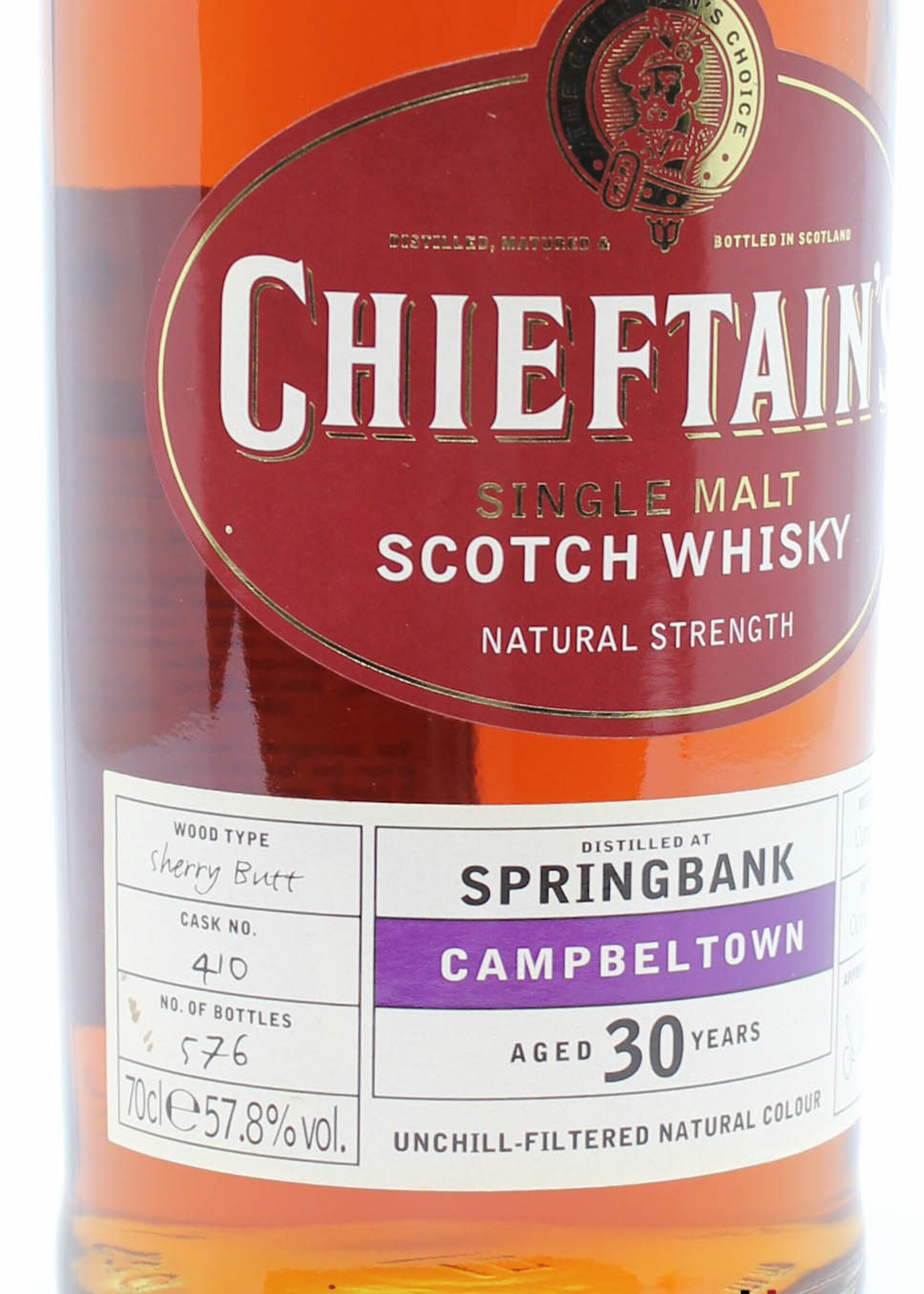 Springbank Springbank 30 Years Old 1972 2002 - Chieftain's Choice - Ian Macleod - Cask 410 57.8% (1 of 576)