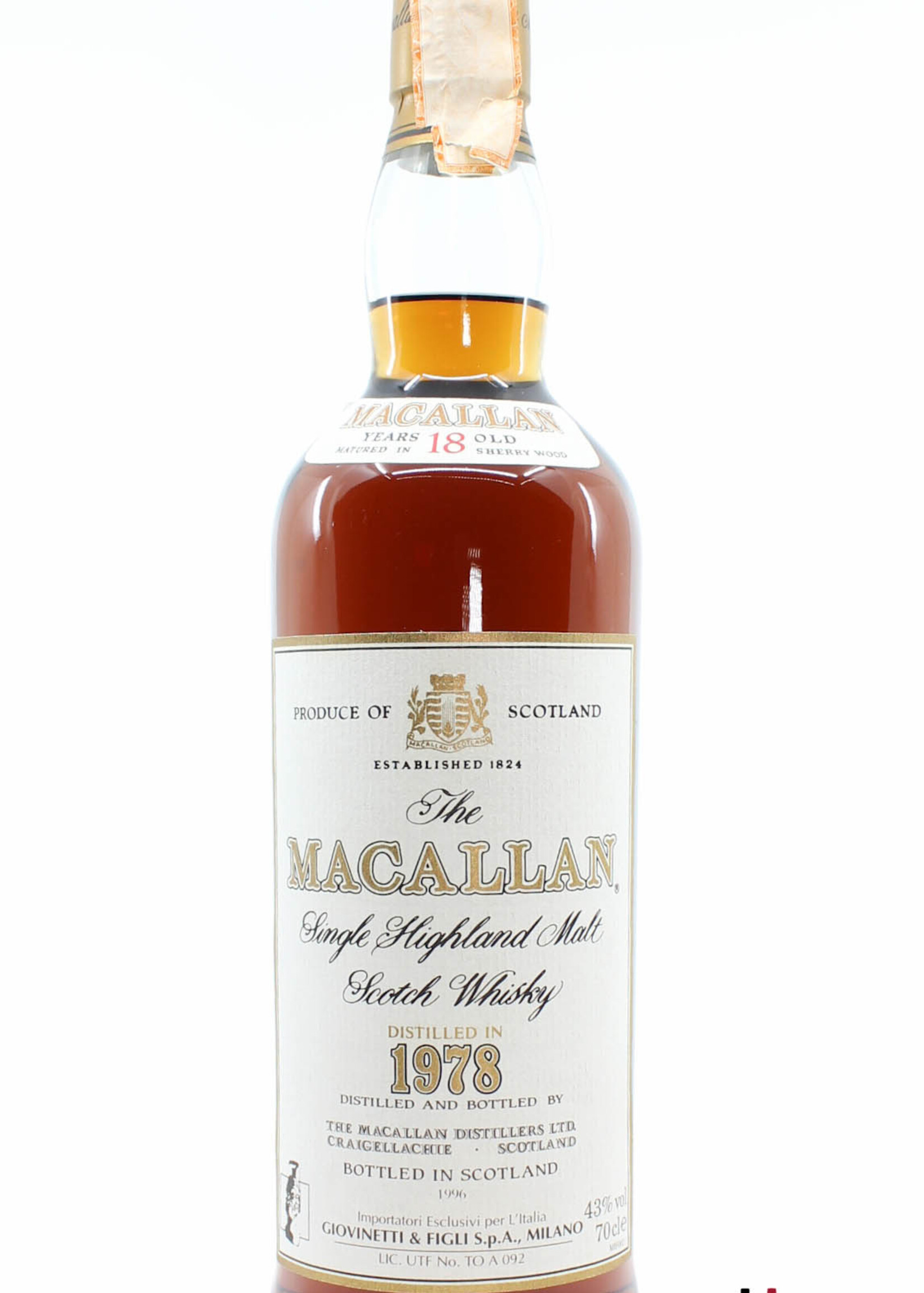 The Macallan Macallan 18 Years Old 1978 1996 - Giovinetti & Figli Import Italia 43% 700ml