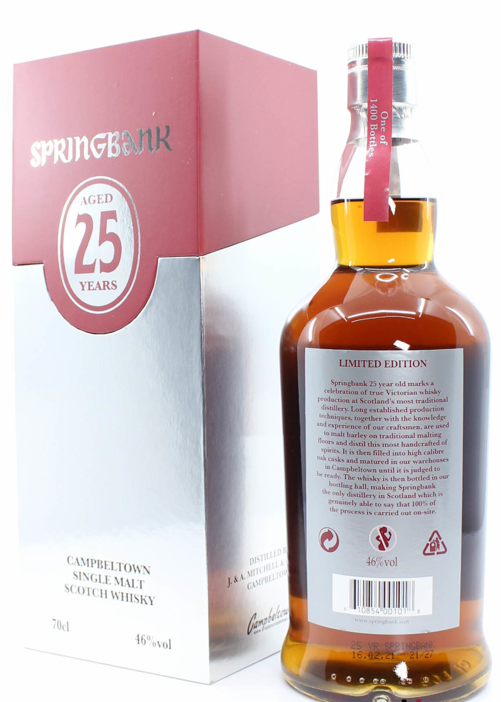 Springbank Springbank 25 Years Old 2021 Limited Edition - Red/Silver Edition 46% (1 of 1400)