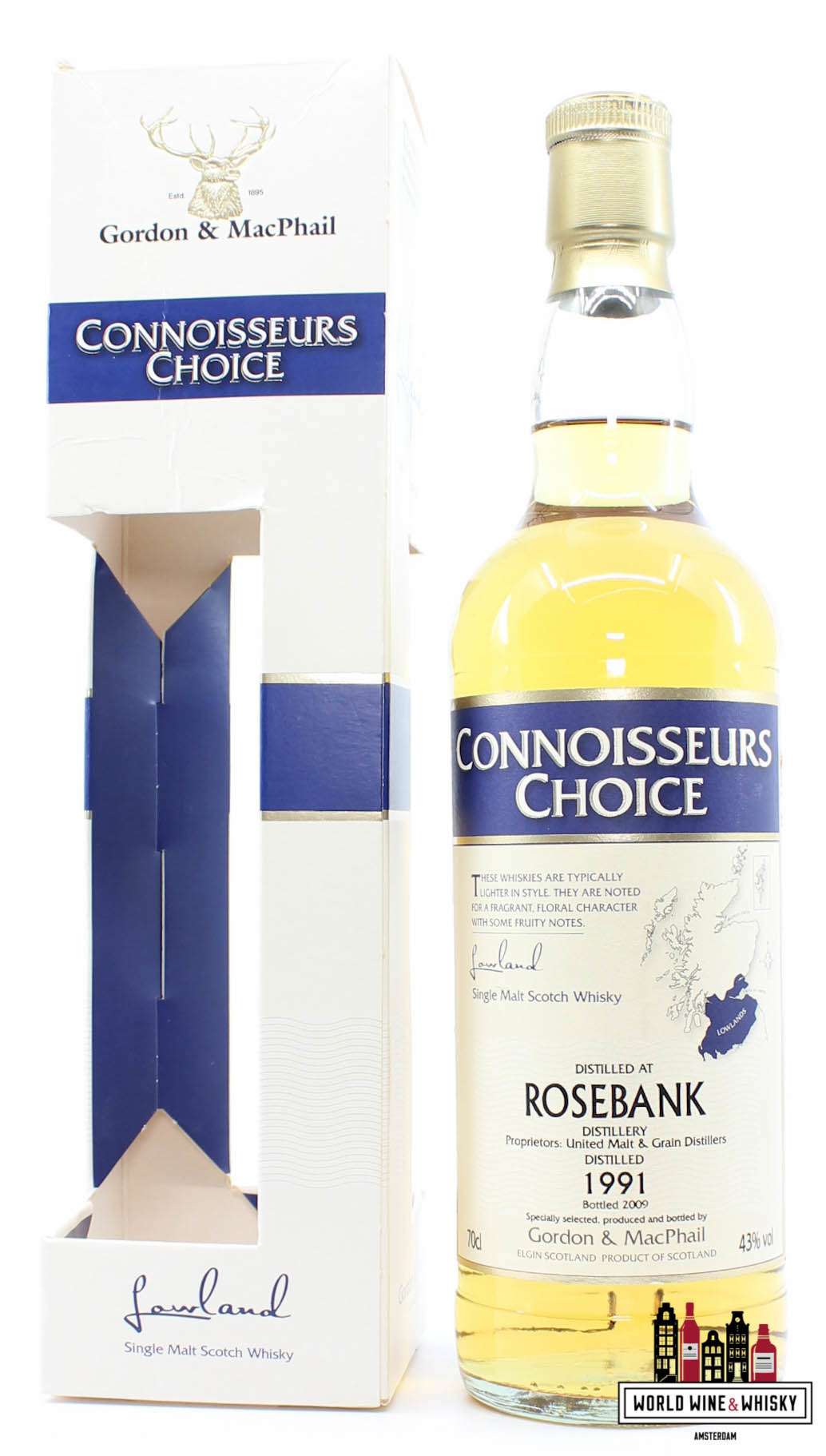 Rosebank Rosebank 17 Years Old 1991 2009 - Connoisseurs Choice - Gordon & MacPhail 43%