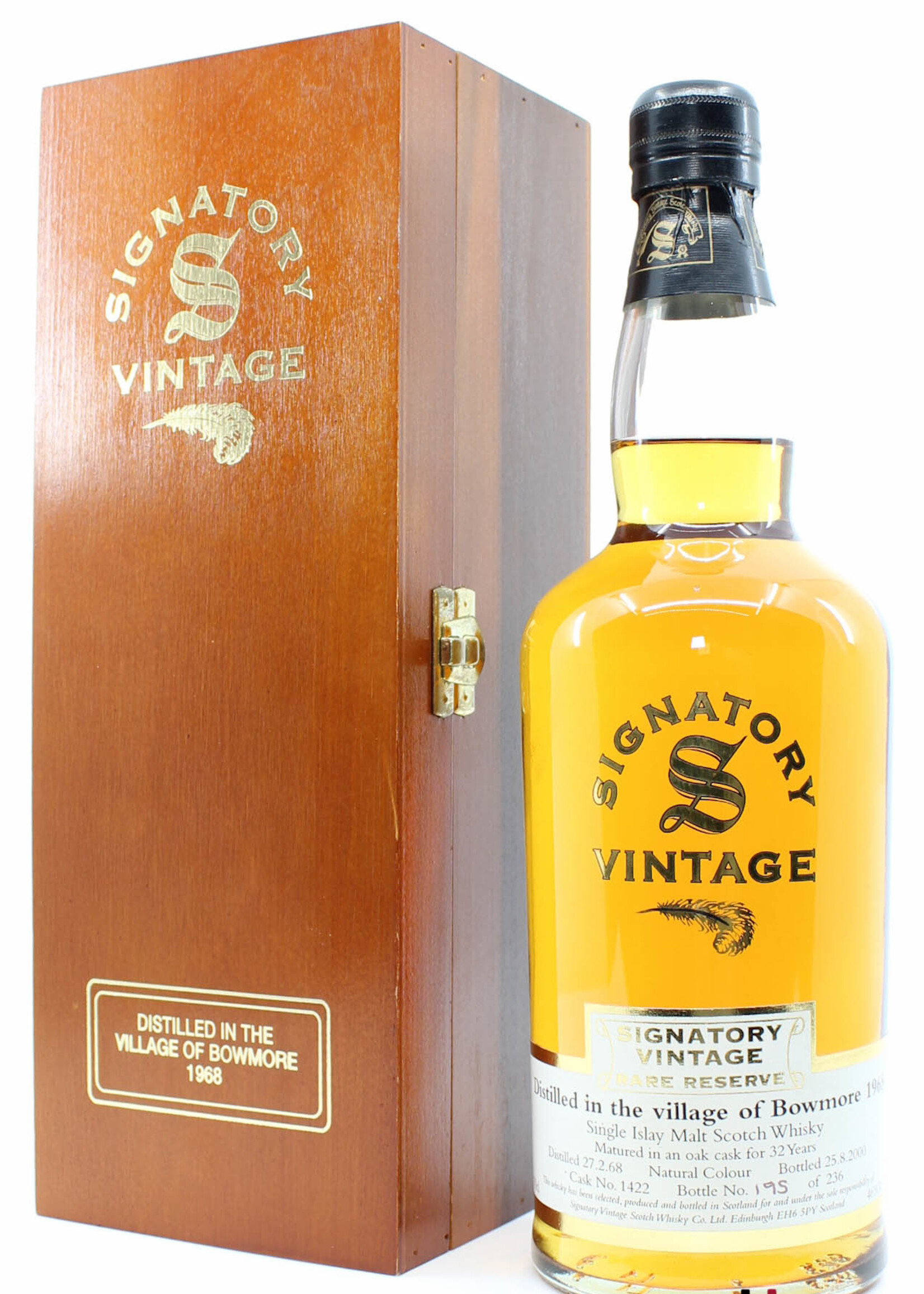 Bowmore Bowmore 32 Years Old 1968 2000 - Cask 1422 - Signatory Vintage - Rare Reserve 46% (1 of 236)