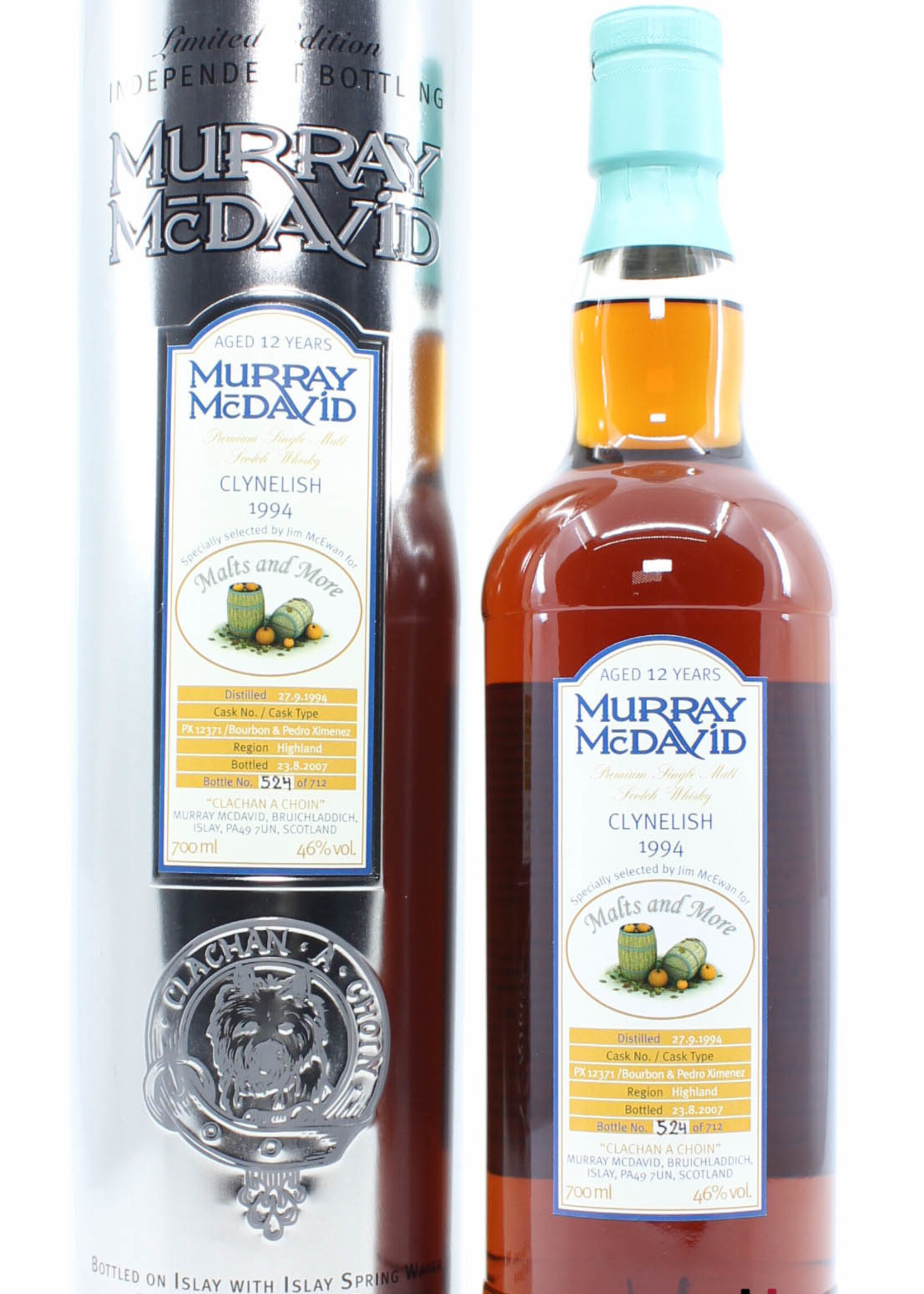 Clynelish Clyneslish 12 Years Old 1994 2007 - Cask PX12371 - Malts and More - Murray McDavid 46% (1 of 712)