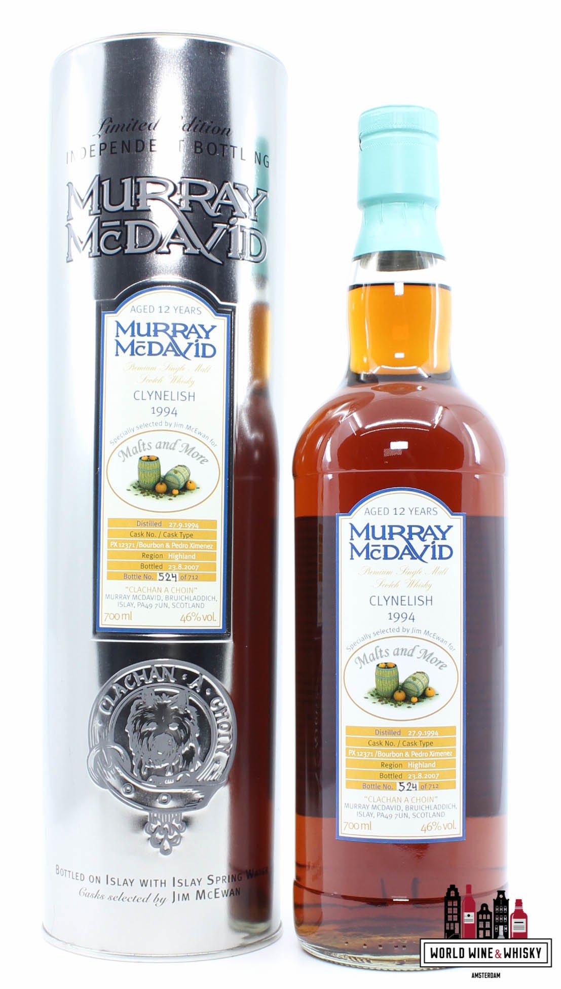 Clynelish Clyneslish 12 Years Old 1994 2007 - Cask PX12371 - Malts and More - Murray McDavid 46% (1 of 712)