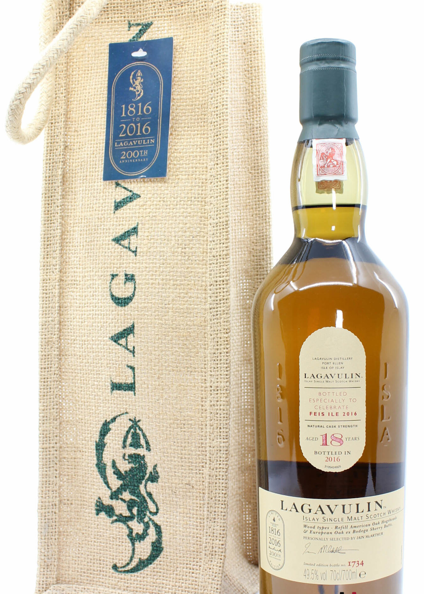 Lagavulin Lagavulin 18 Years Old 2016 - Feis Ile 2016 - 200th Anniversary 49.5% (1 of 6000)