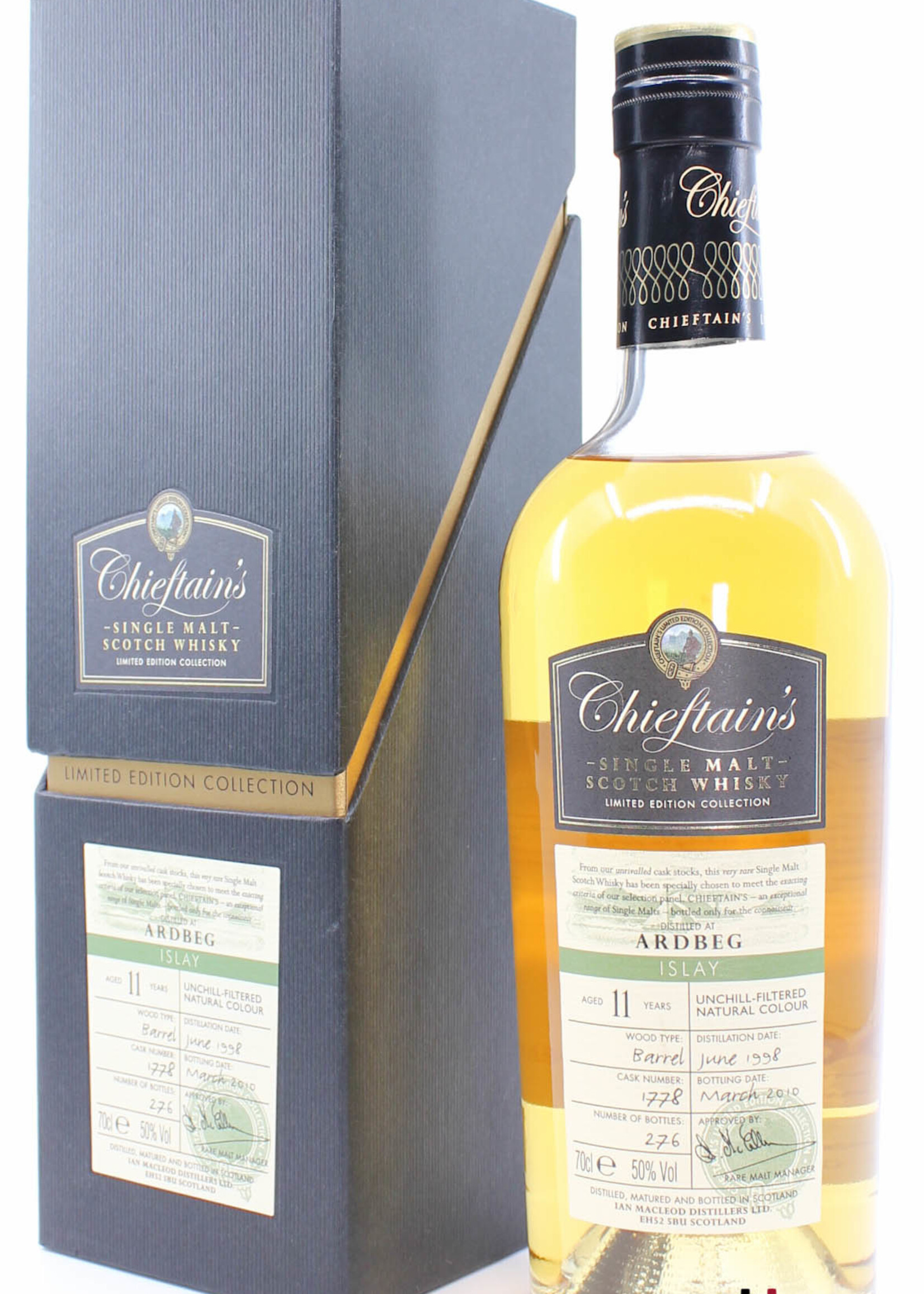 Ardbeg Ardbeg 11 Years Old 1998 2010 - Cask 1778 - Chieftain's Choice - Ian Macleod 50% (1 of 276)
