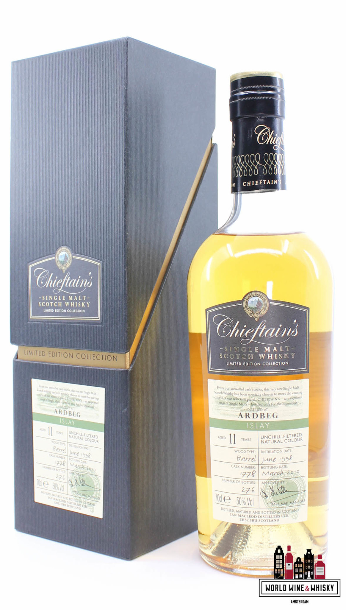 Ardbeg Ardbeg 11 Years Old 1998 2010 - Cask 1778 - Chieftain's Choice - Ian Macleod 50% (1 of 276)