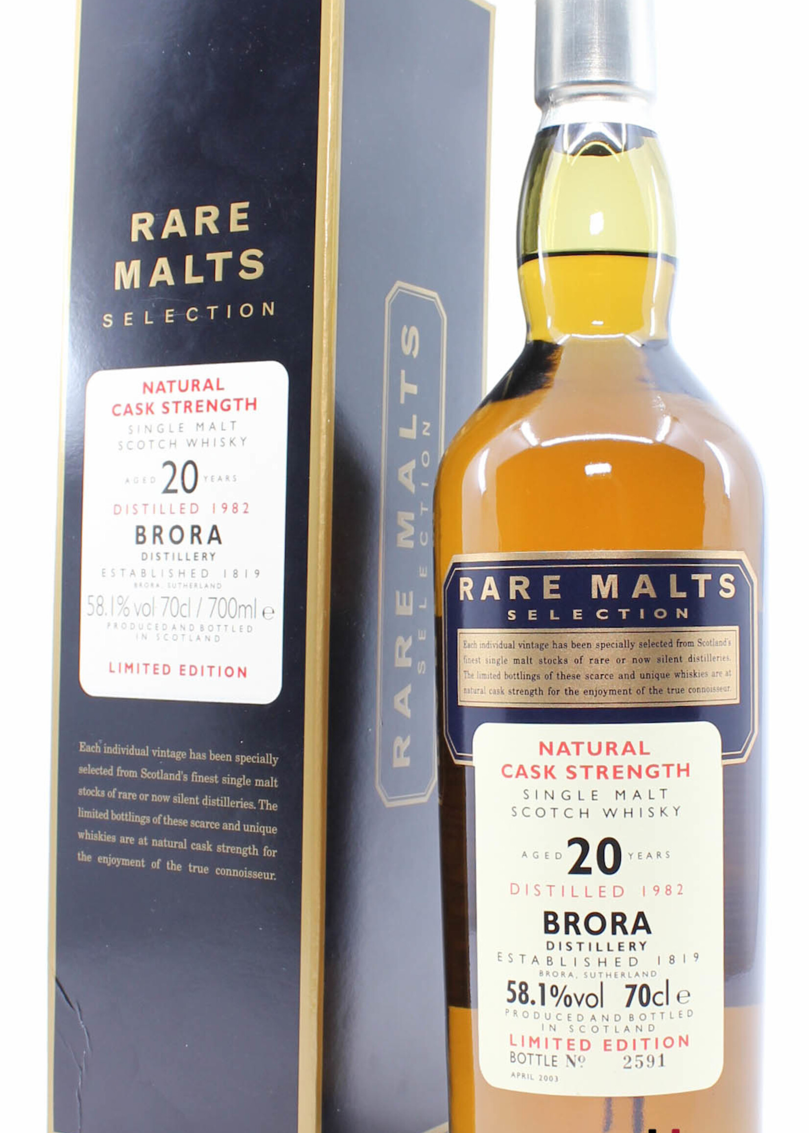 Brora Brora 20 Years Old 1982 2003 - Rare Malts Selection - Natural Cask Strength 58.1% (Closed Distillery)
