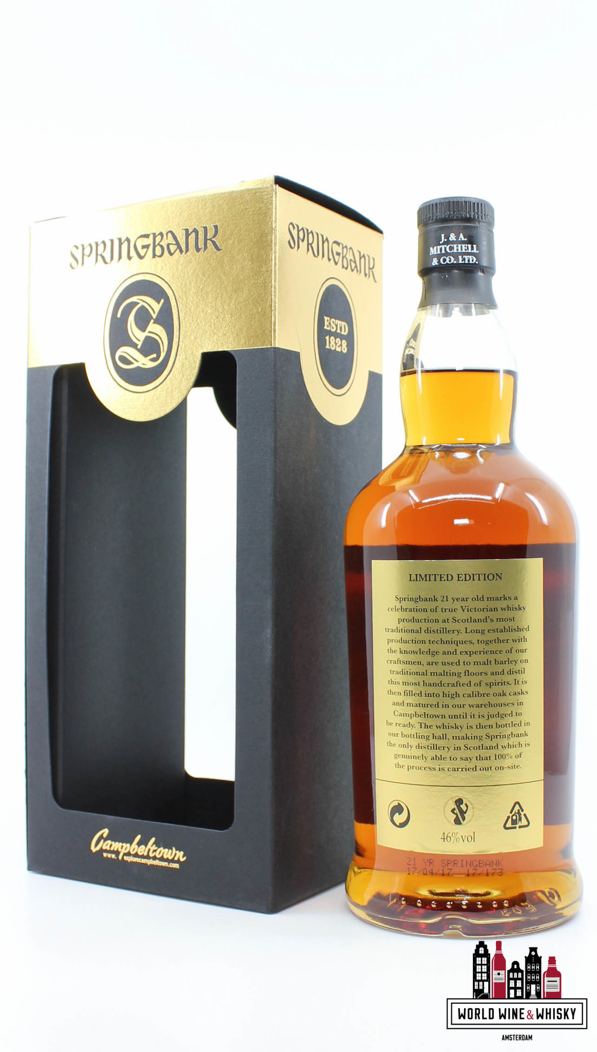 Springbank Springbank 21 Years Old 2017 - Limited Edition - Black/Gold Edition 46% (1 Of 3800)