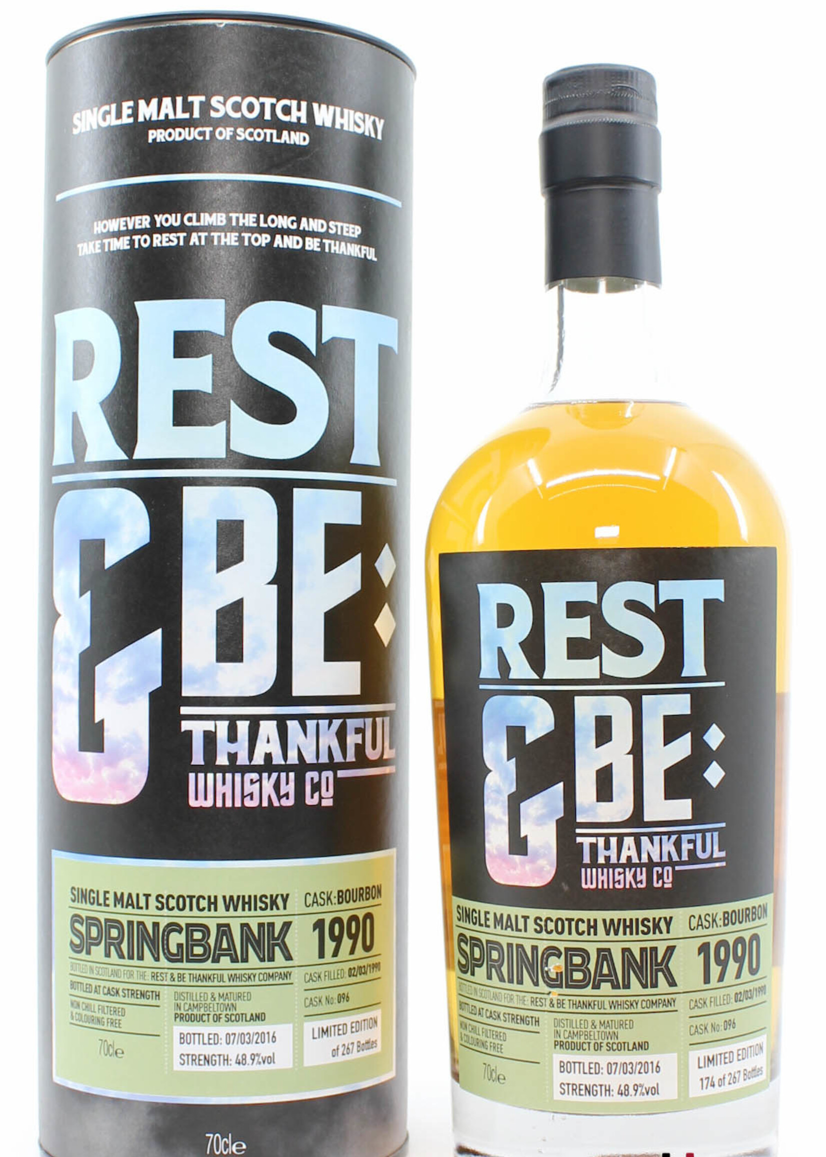 Springbank Springbank 26 Years Old 1990 2016 - Rest & Be Thankful Whisky Co - Cask 096 48.9% (1 of 267)