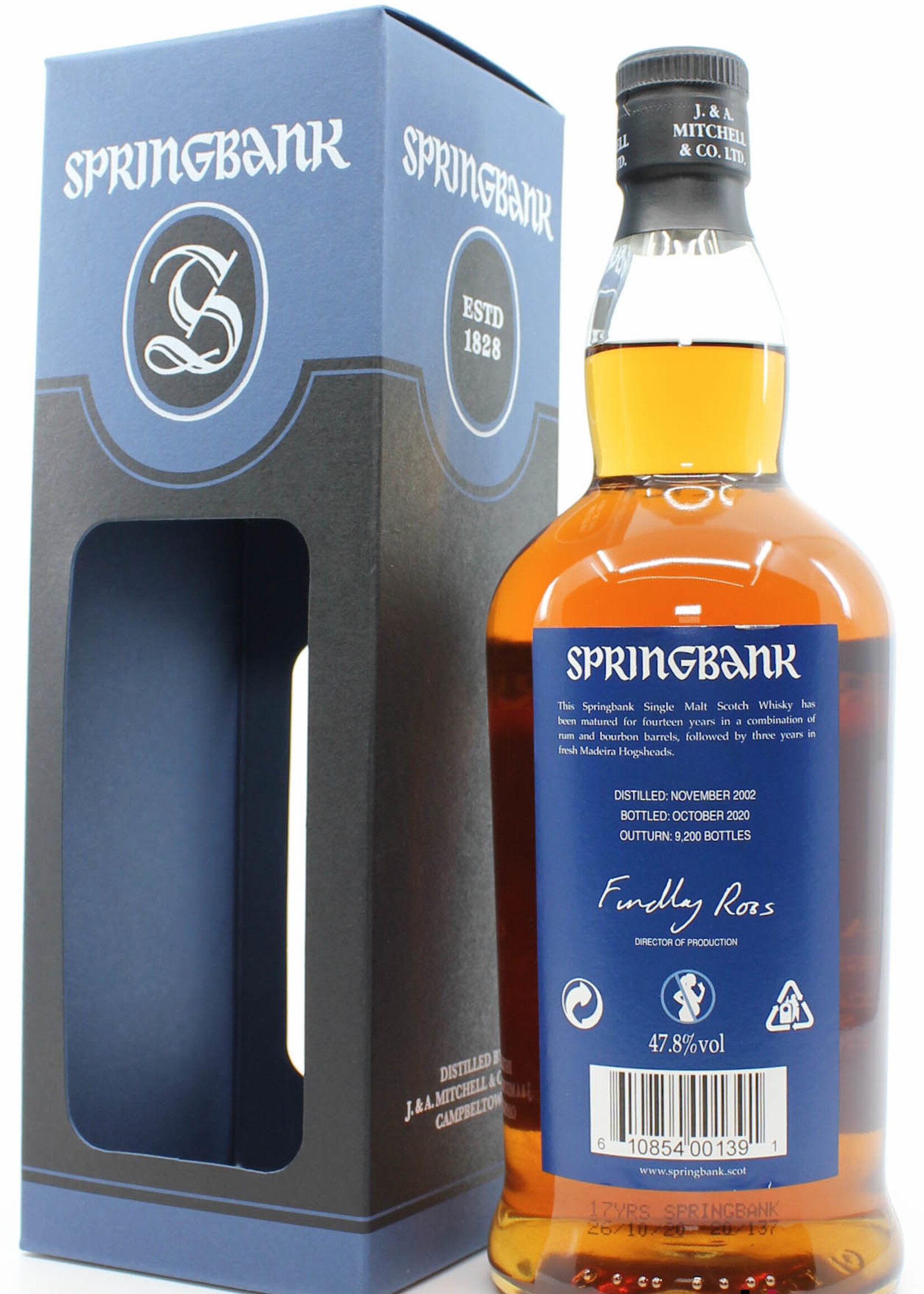 Springbank Springbank 17 Years Old 2002 2020 - Madeira Wood - Blue/Black Edition 47.8% (1 of 9200)