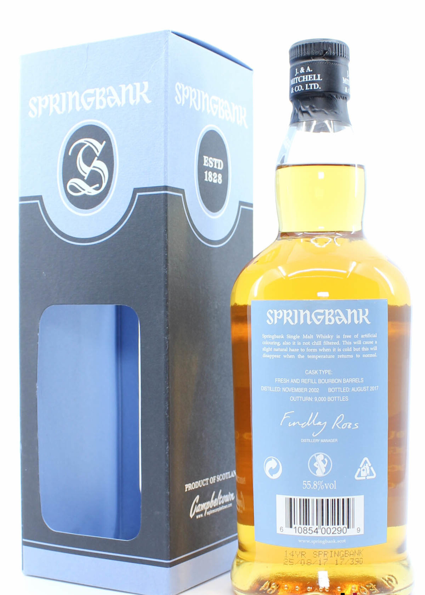 Springbank Springbank 14 Years Old 2002 2017 - Bourbon Wood - Baby Blue Edition 55.8% (1 of 9000)