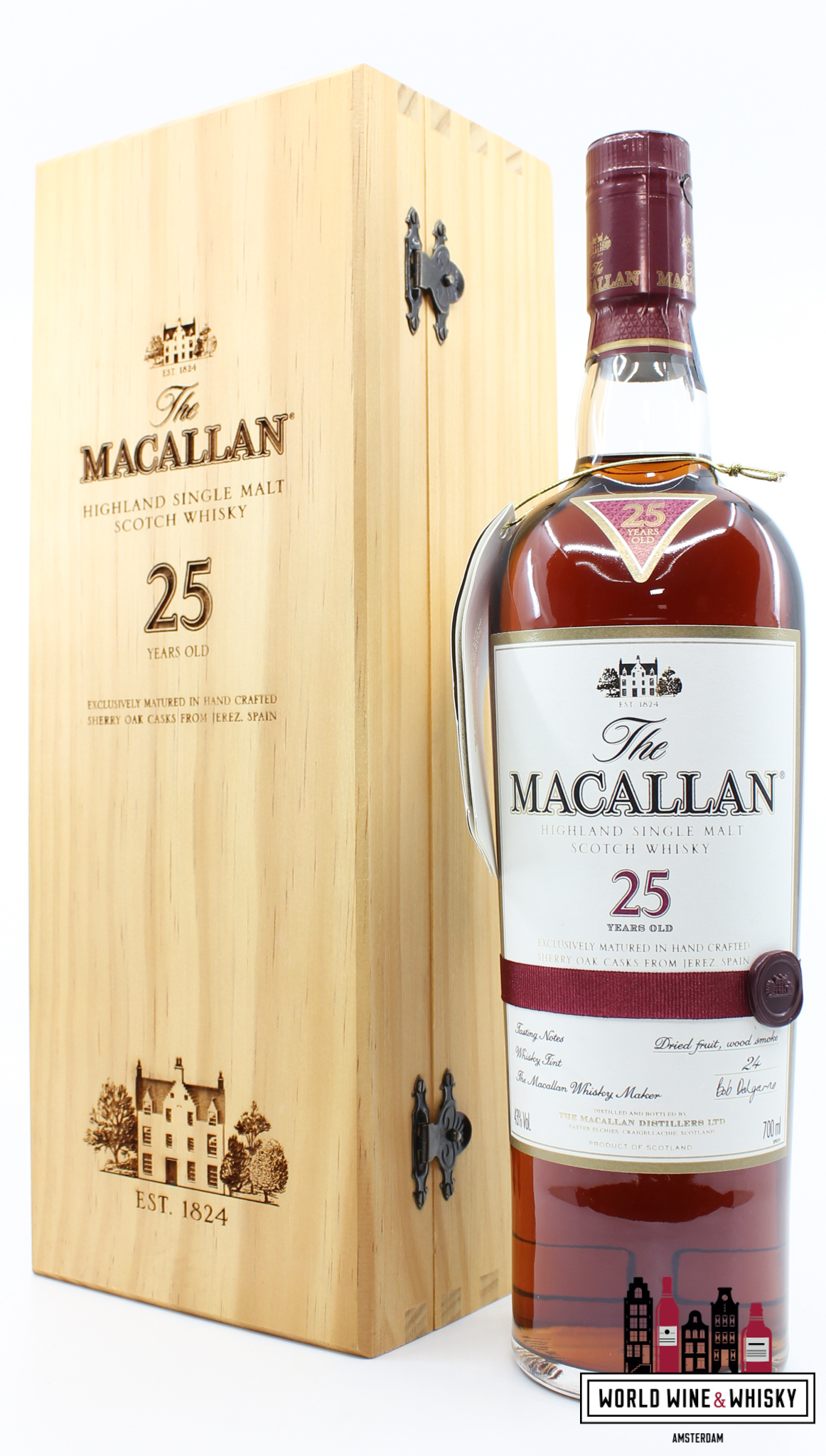 Macallan Macallan 25 Years Old 2011 - Sherry Oak Casks from Jerez 43% (in luxury wooden case)