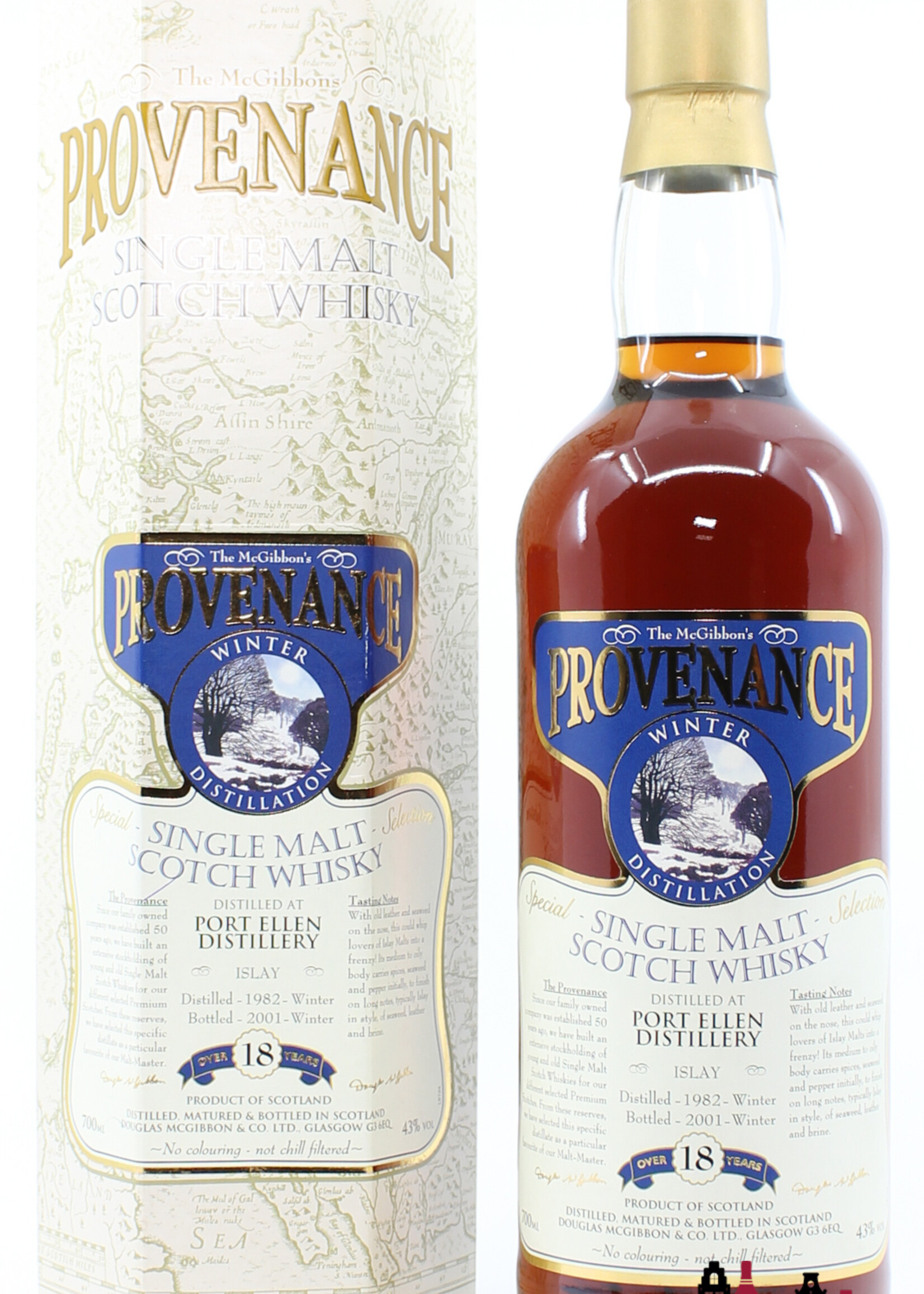 Port Ellen Port Ellen 18 Year Old 1982 2001 Winter - McGibbon's Provenance - Douglas McGibbon 43% (Closed Distillery)