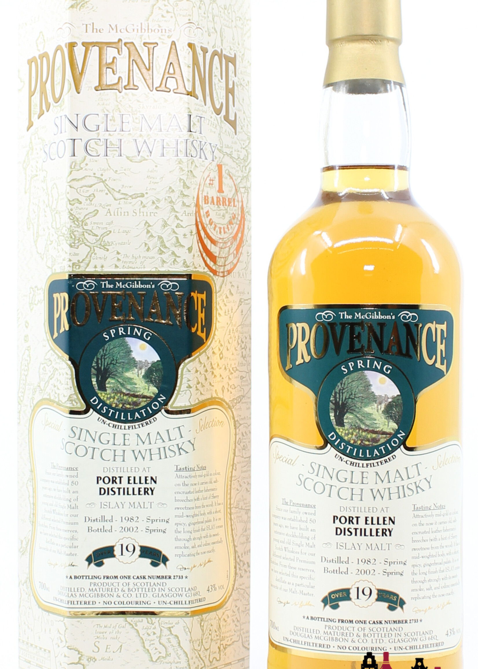 Port Ellen Port Ellen 19 Years Old 1982 2002 Spring - McGibbon's Provenance - Douglas McGibbon - Cask 2733 43% (Closed Distillery)