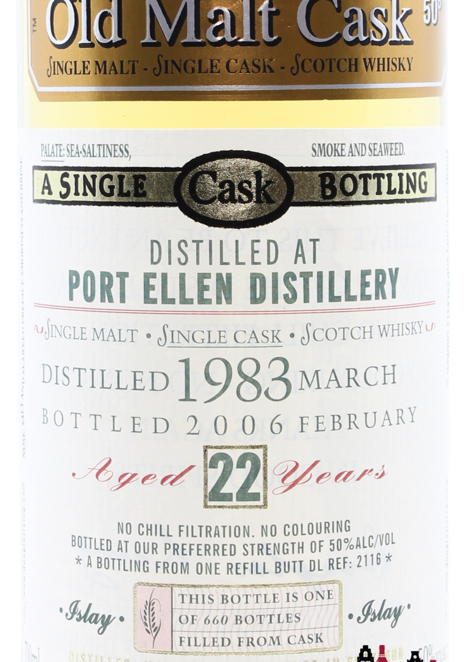 Port Ellen Port Ellen 22 Year Old 1983 2006 - Old Malt Cask - Douglas Laing - Cask DL 2116 50% (Closed Distillery)