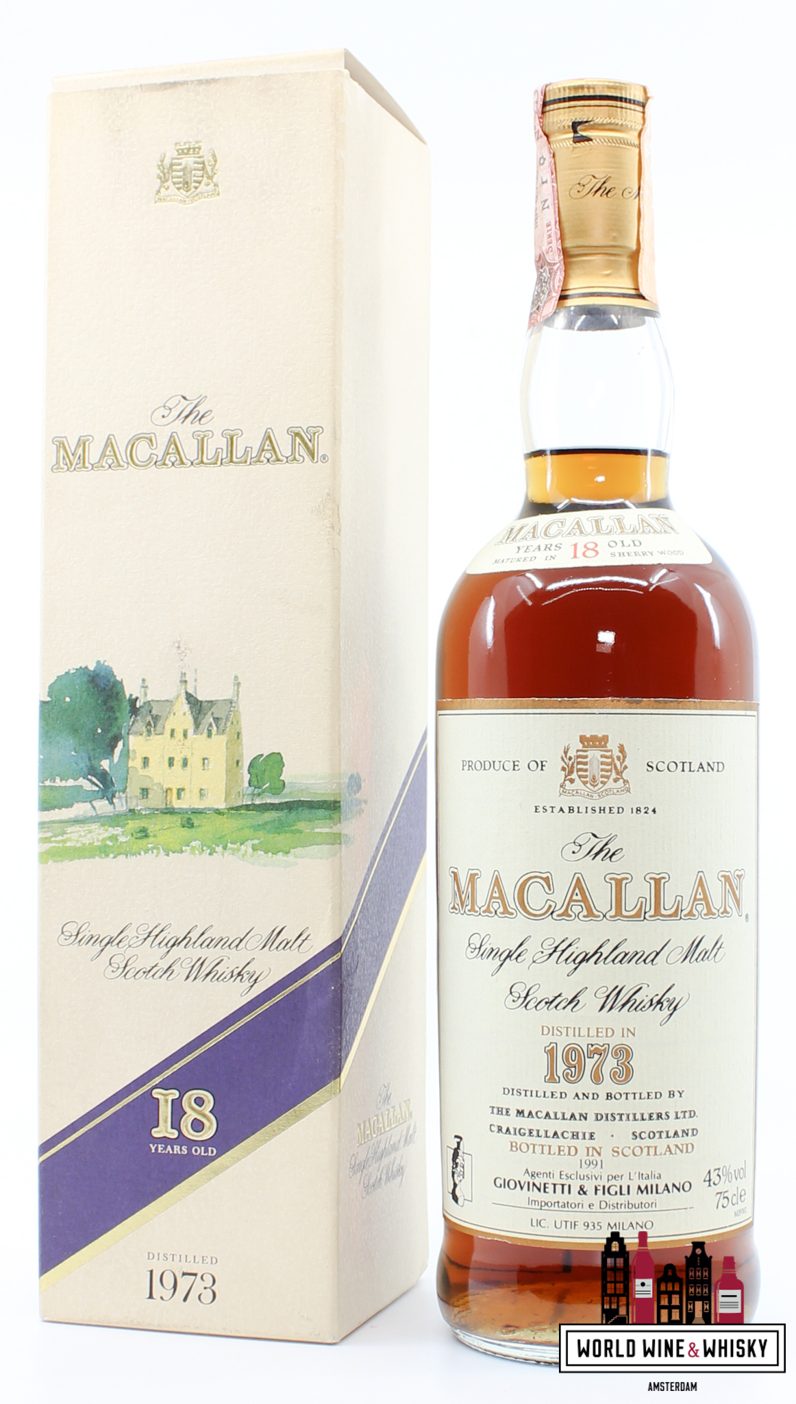 Macallan Macallan 18 Years Old 1973 1991 Sherry Wood - Giovinetti & Figli Milano, Italia 43% 750ml