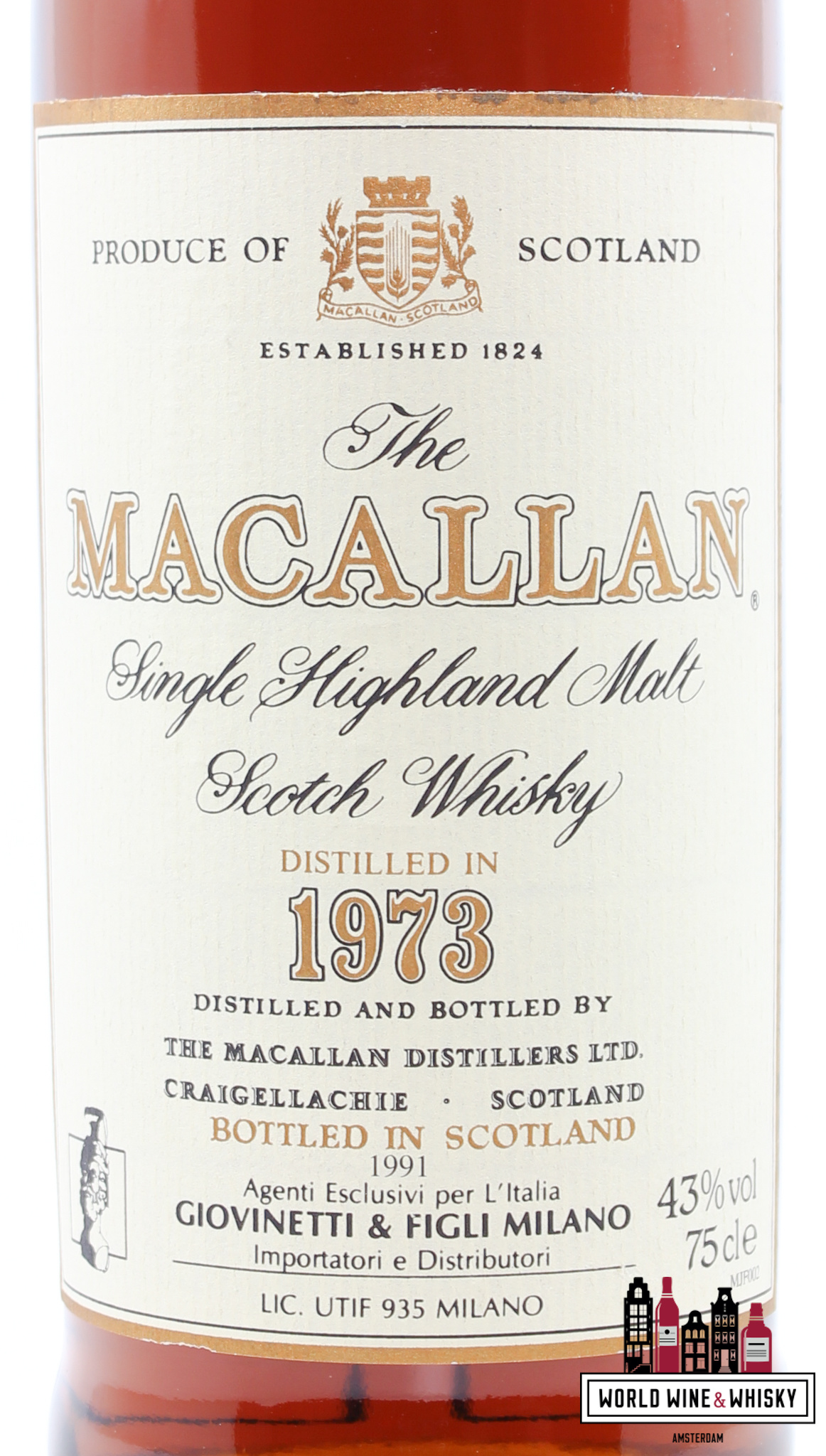 Macallan Macallan 18 Years Old 1973 1991 Sherry Wood - Giovinetti & Figli Milano, Italia 43% 750ml