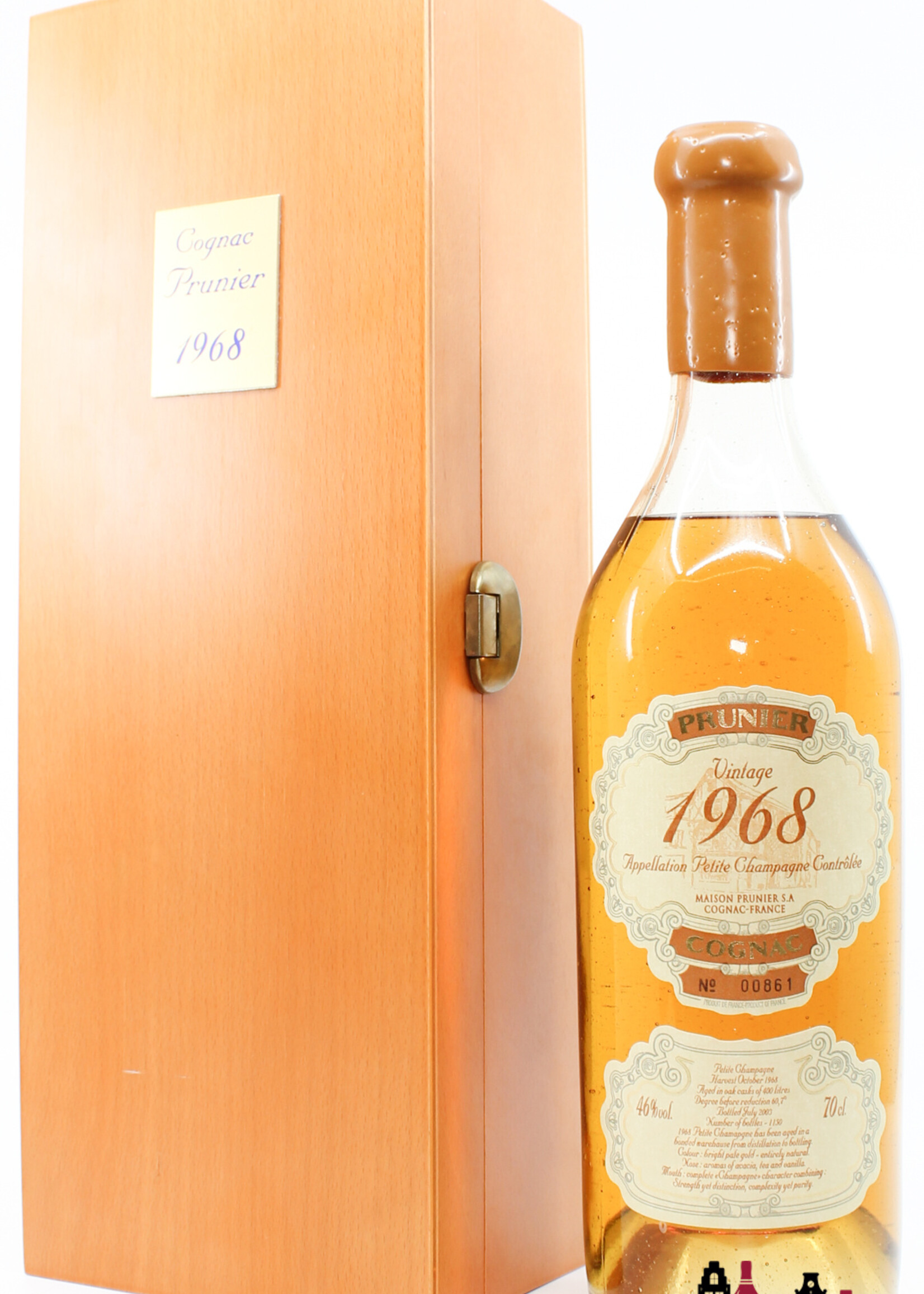 Prunier Prunier 34 Year Old 1968 Vintage 2003 - Appellation Petite Champagne Contrôlée 46% (1 of 1150)