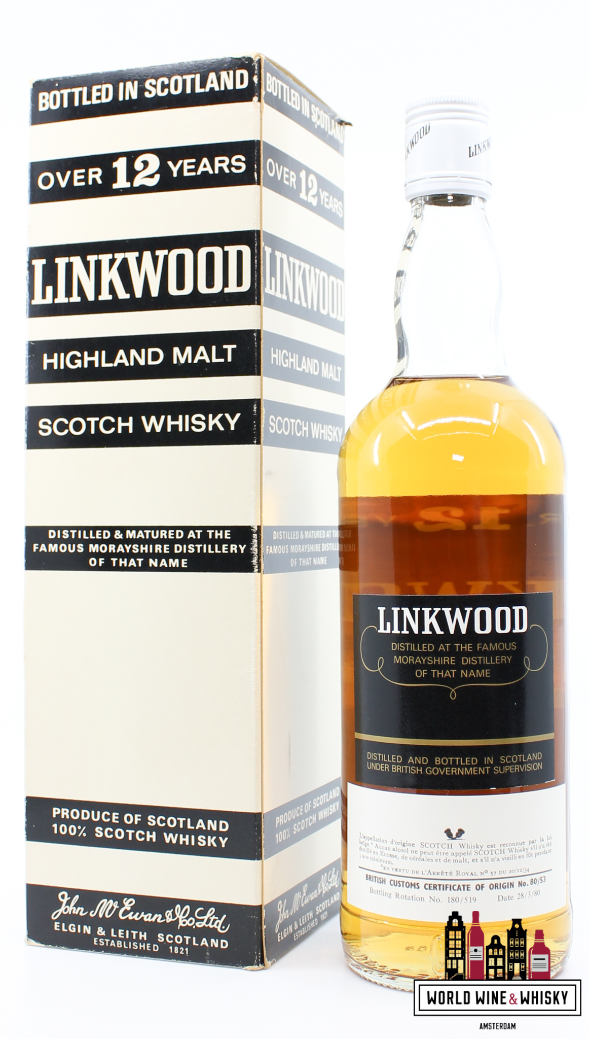 Linkwood Linkwood 12 Years Old 1980 - Pure Scotch Whisky - Old Bottling 43% 750ml