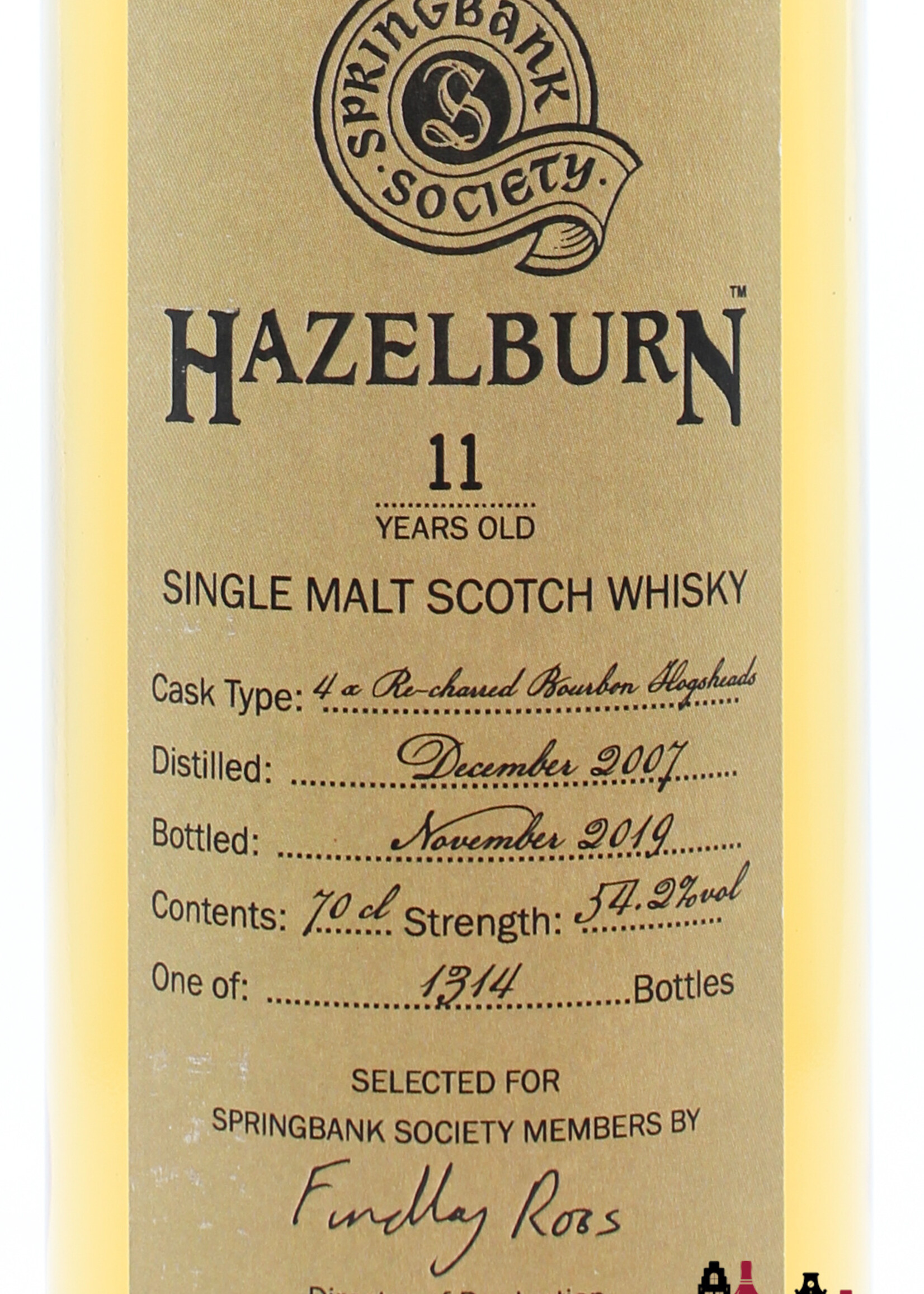 Springbank Hazelburn 11 Years Old 2007 2019 - Society Bottling - Springbank 54.2% (1 of 1314)