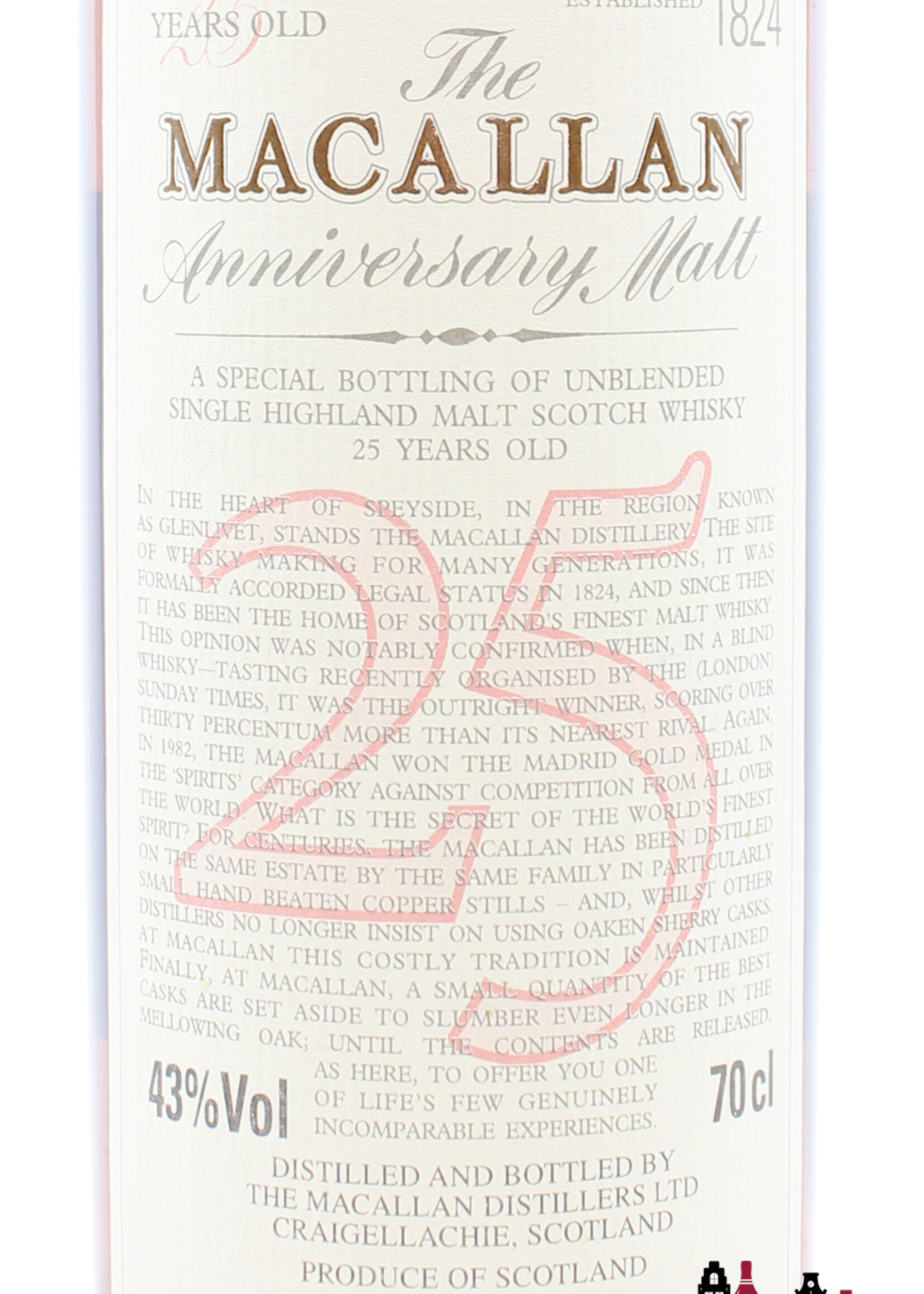 The Macallan Macallan 25 Years Old Anniversary Malt - Sherry Oak 43% 700ml (In the red case)