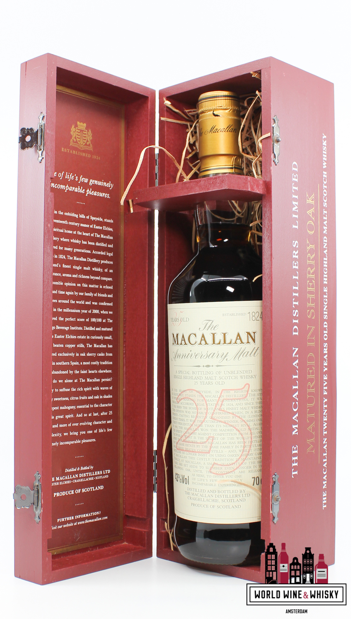 Macallan Macallan 25 Years Old Anniversary Malt - Sherry Oak 43% 700ml (In the red case)