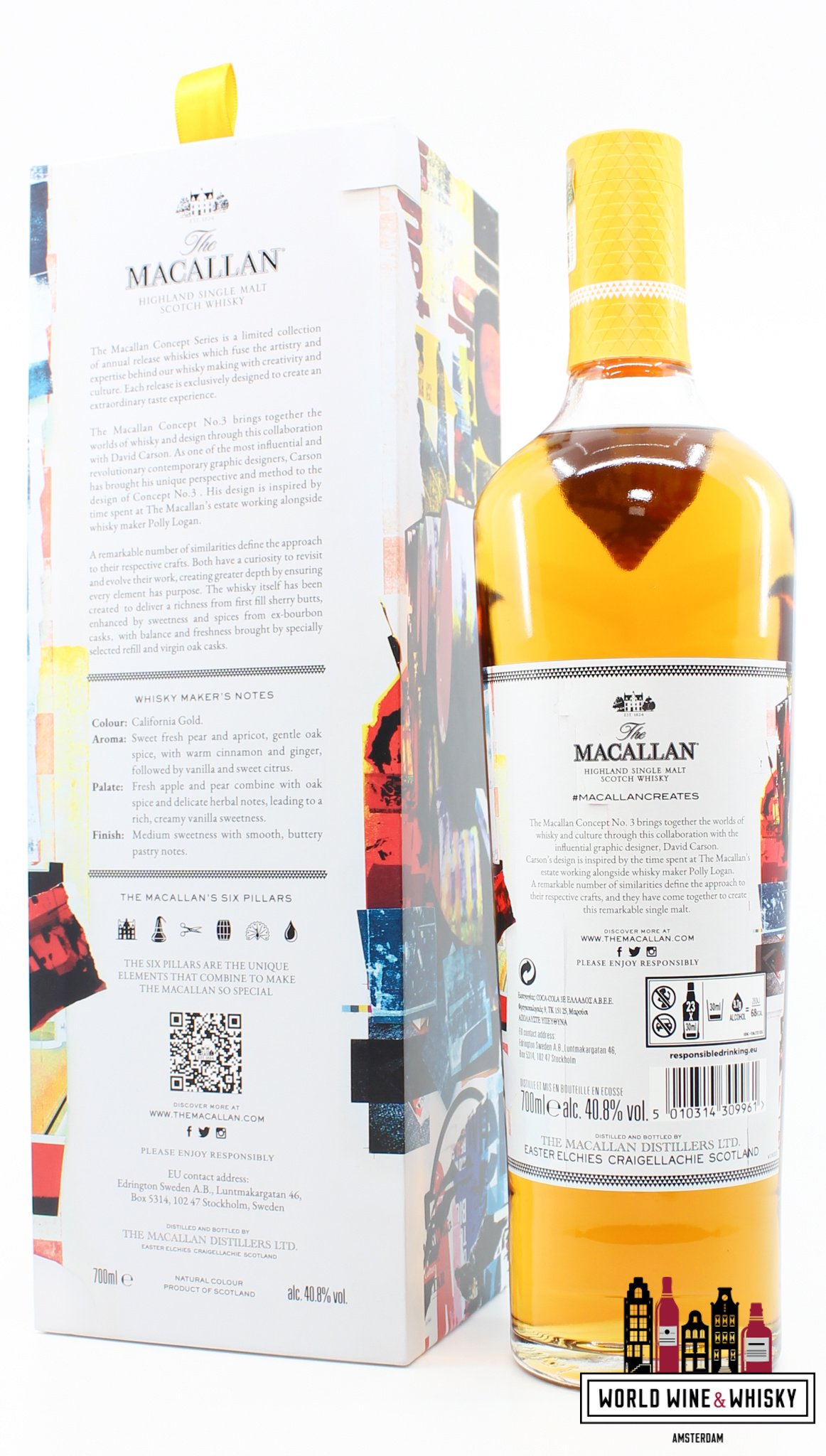 Macallan 2020 Concept Number 3 - David Carson 40.8% - Travel Retail Release  Only