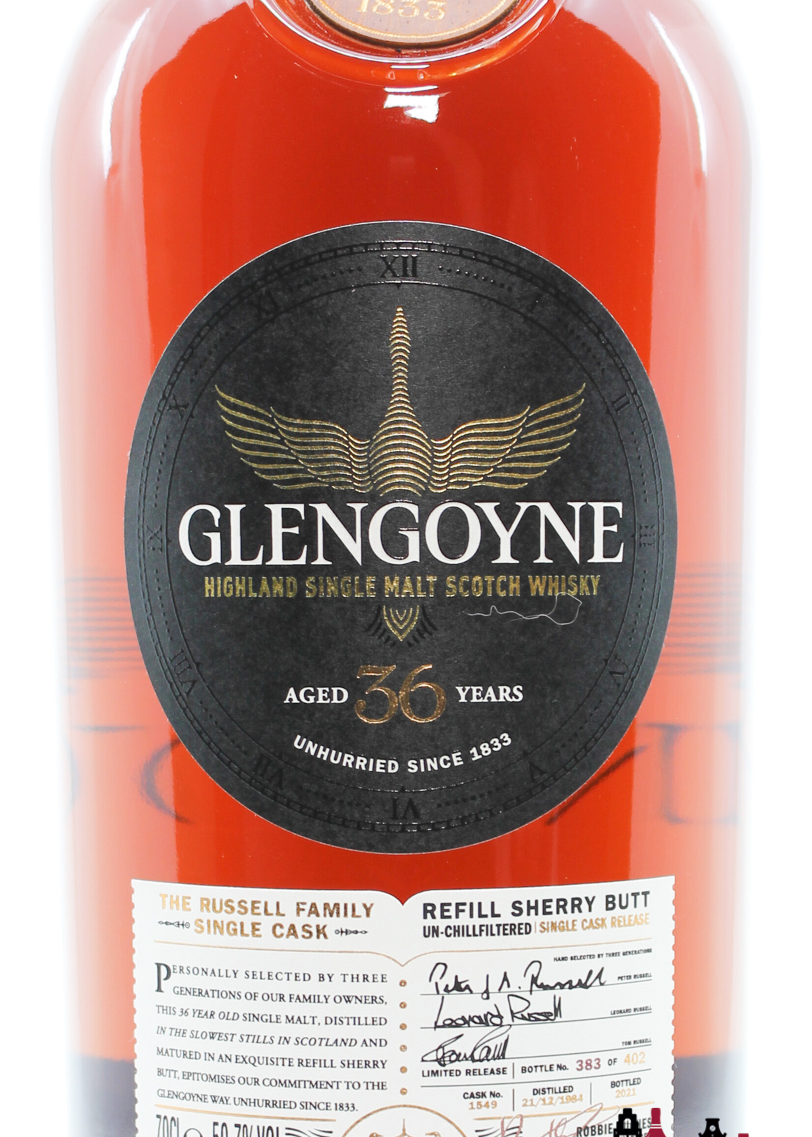 Glengoyne Glengoyne 36 Years Old 1984 2021 - The Russell Family - Single Cask - Cask 1549 50.7% (1 of 402)