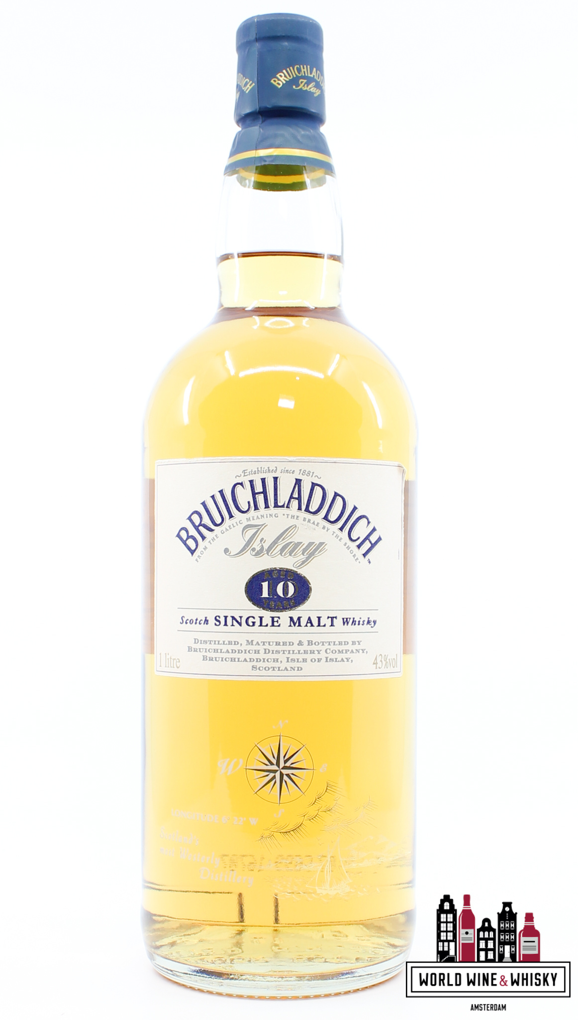 Bruichladdich Bruichladdich 10 Years Old - 90s bottling 43% 1 Liter (1000 ml)