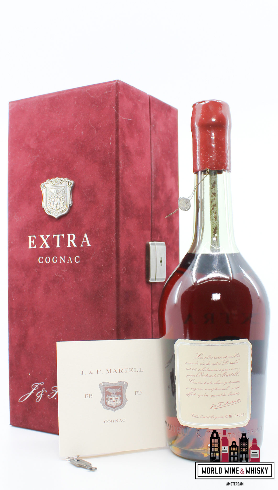 J & F Martell Cordon Argent Cognac Extra 43% (Bottled in the 80s