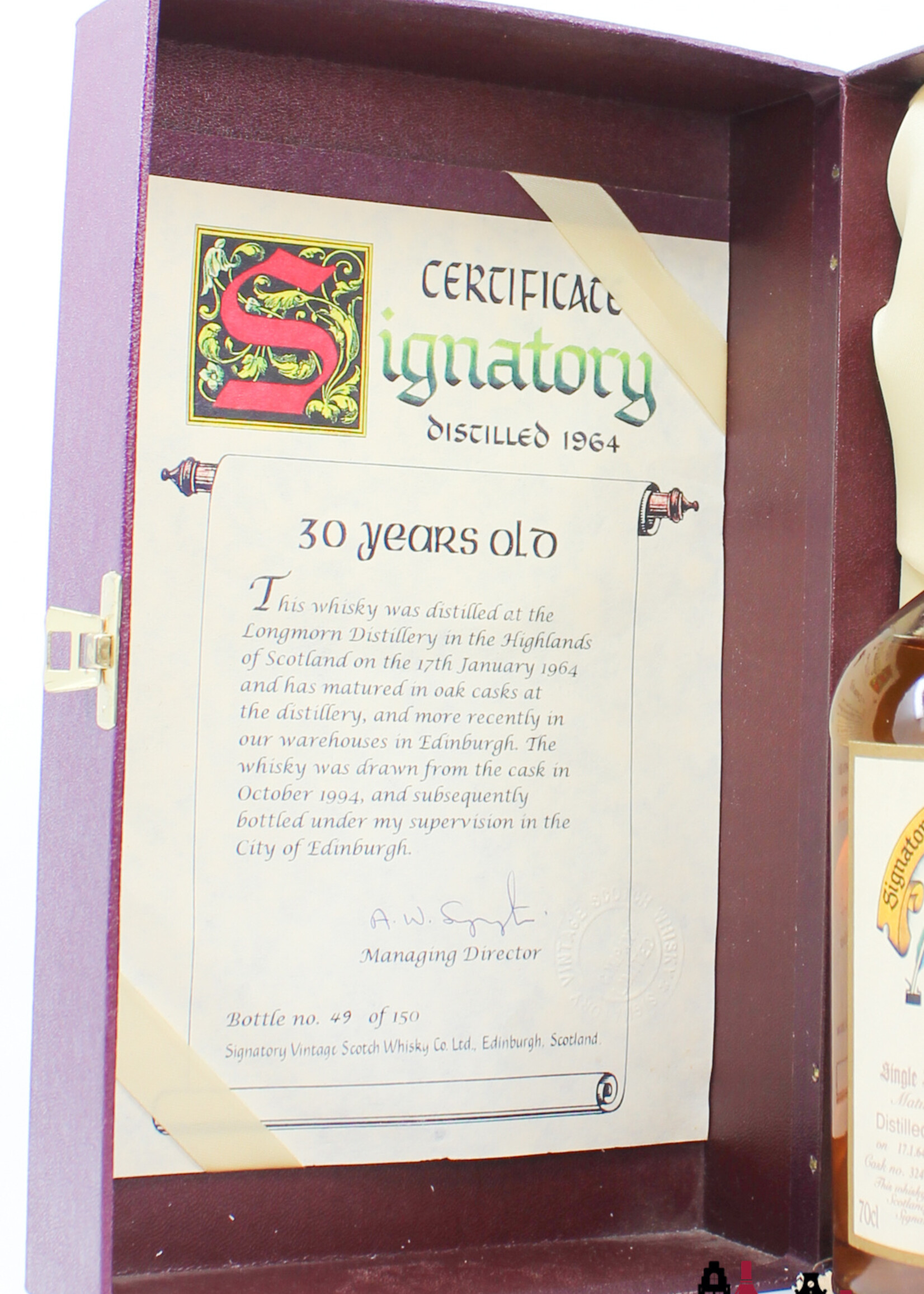 Longmorn Longmorn 30 Years Old 1964 1994 - Cask 324 - Signatory Vintage - Vintage Collection 43% (1 Of 150)