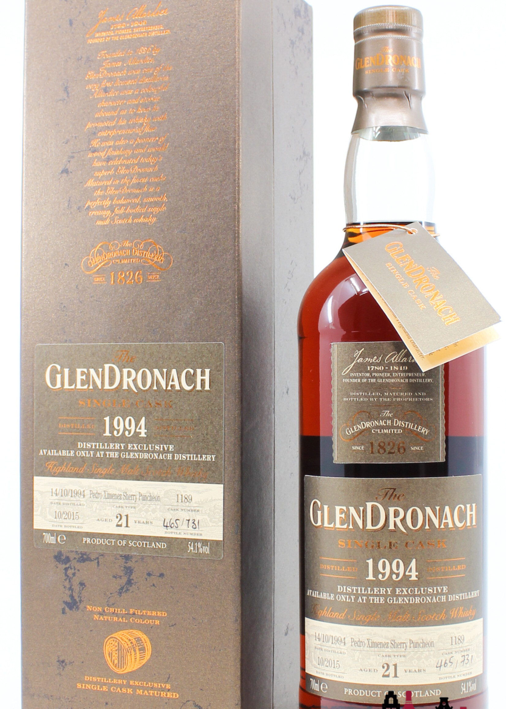 Glendronach Glendronach 21 Years Old 1994 2015 - Cask 1189 - Single Cask Distillery Exclusive 54.1% (1 Of 731)