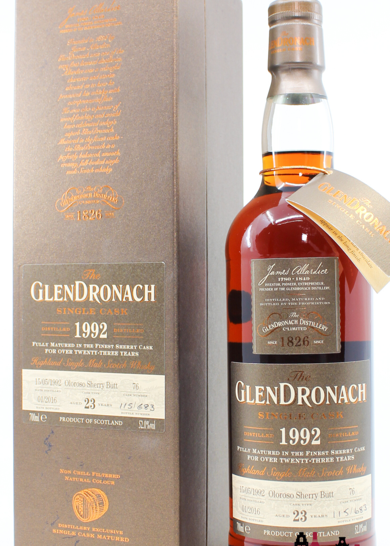Glendronach Glendronach 23 Years Old 1992 2016 - Cask 76 - Single Cask 52.0% (1 Of 683)