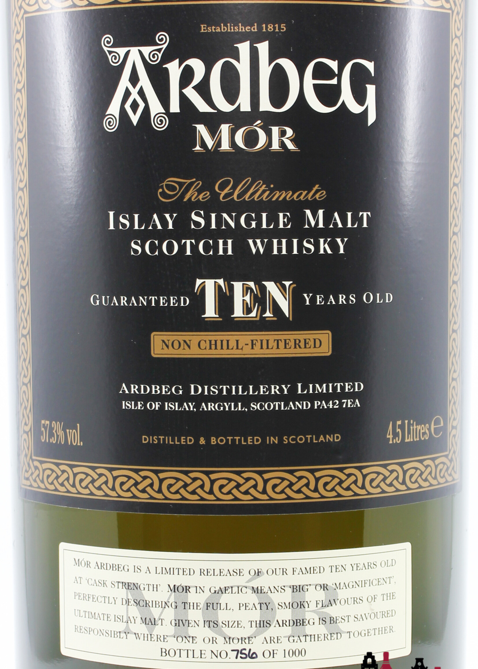Ardbeg Ardbeg 10 Years Old 1997 2007 - Mór - TEN - 4500 ml / 4.5 liter 57.3% (1 of 1000)