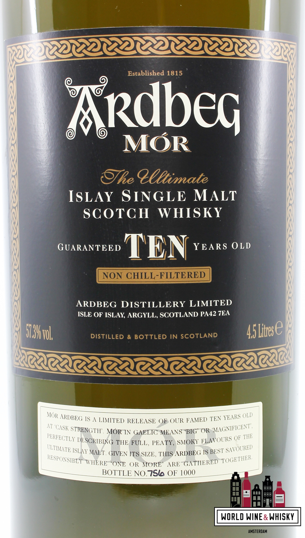 Ardbeg Ardbeg 10 Years Old 1997 2007 - Mór - TEN - 4500 ml / 4.5 liter 57.3% (1 of 1000)