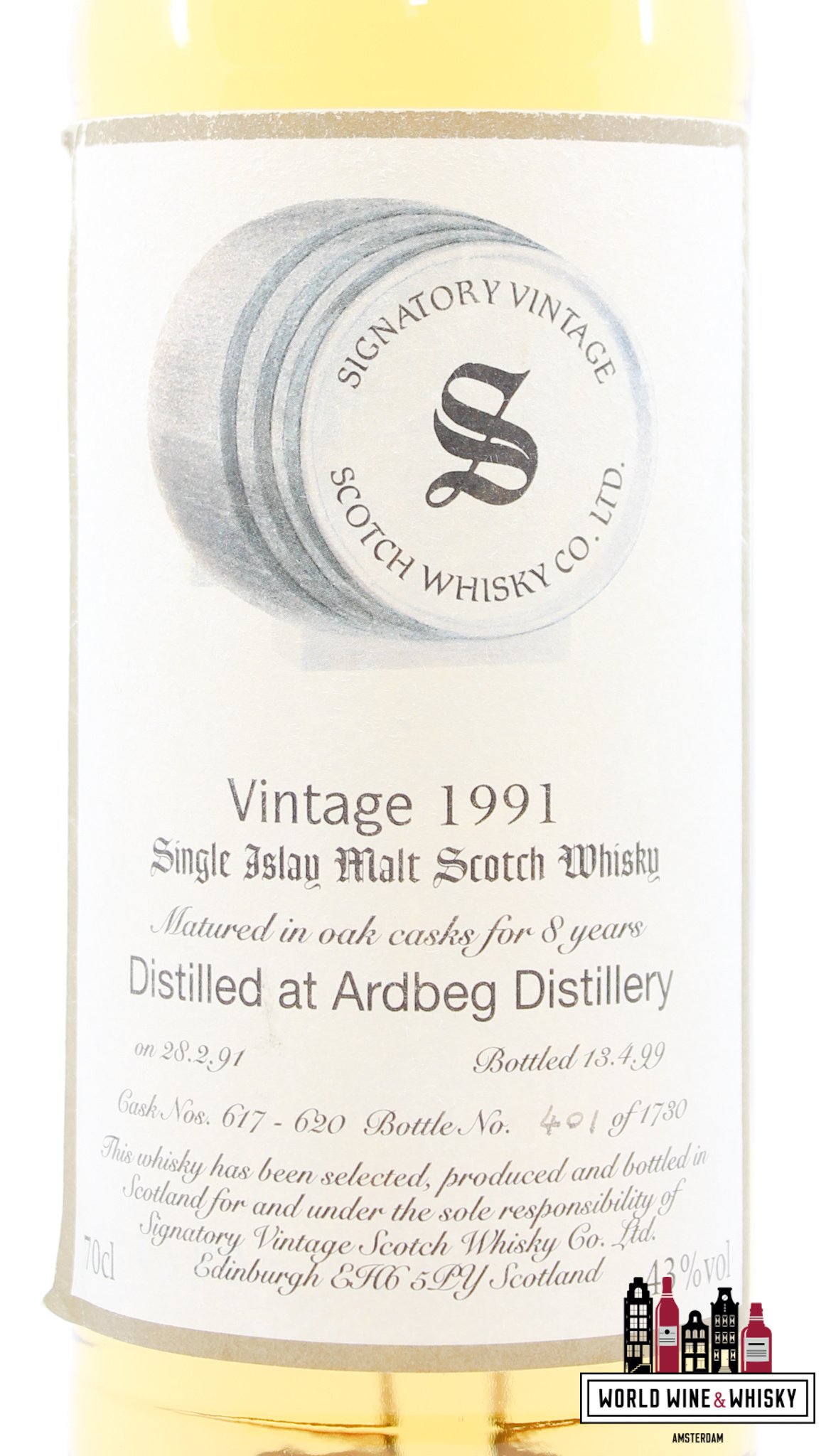 Ardbeg Ardbeg 8 Years Old 1991 1999 - Cask 617 & 620 - Signatory Vintage 43% (1 of 1730)