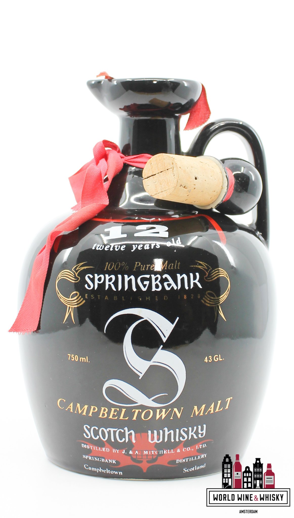 Springbank Springbank 12 Years Old - Black Ceramic Jug Decanter 43% (750ml)