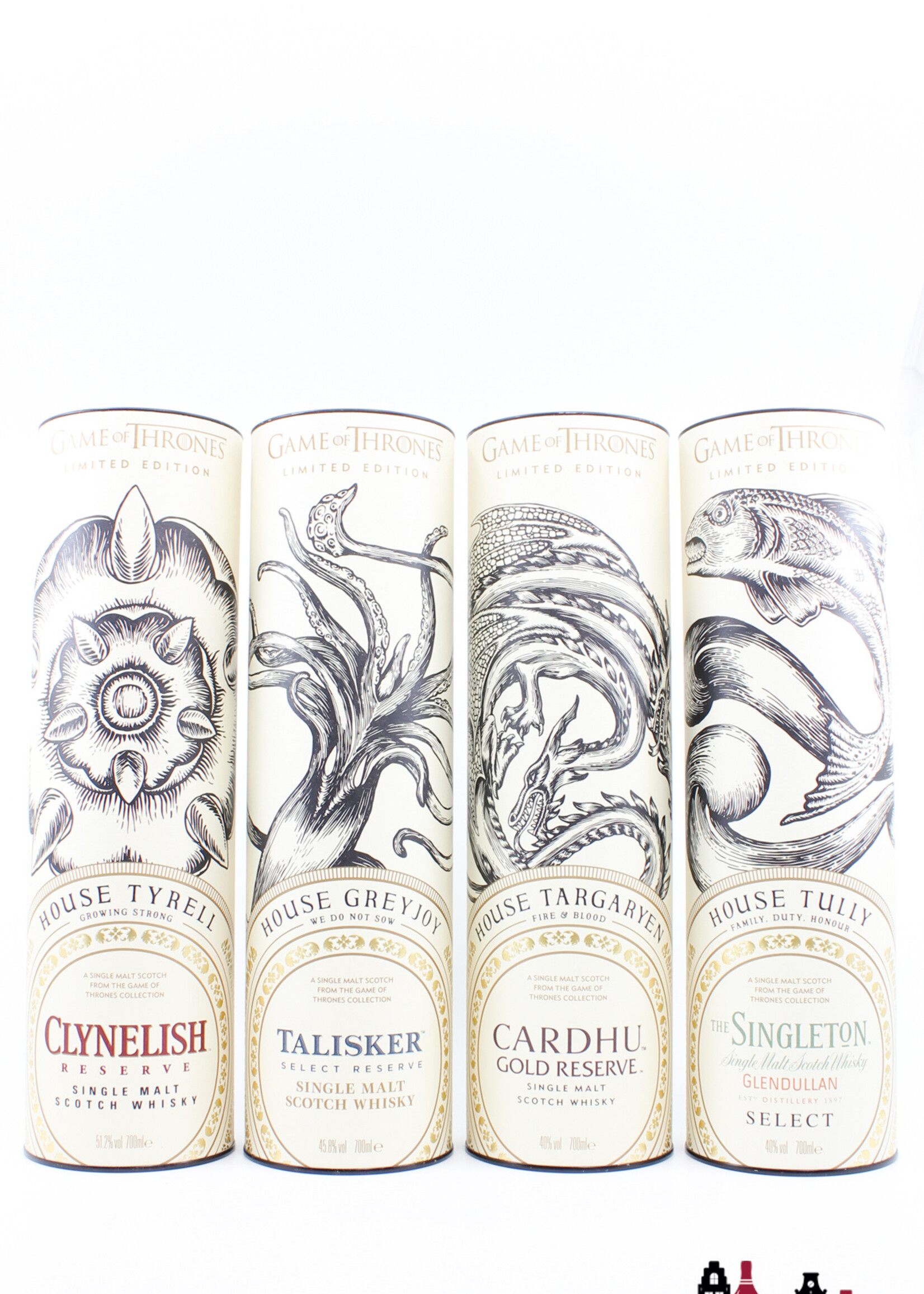 Lagavulin Full set Game of Thrones - Lagavulin, Clynelish, Talisker, Oban, Dalwhinnie, Singleton, Cardhu, Royal Lochnagar, Mortlach & Johnnie Walker (12 bottles)